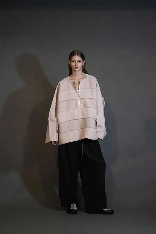 MY BEAUTIFUL LANDLET NAPPING BRUSHED FRENCH TERRY PULLOVER - PINK