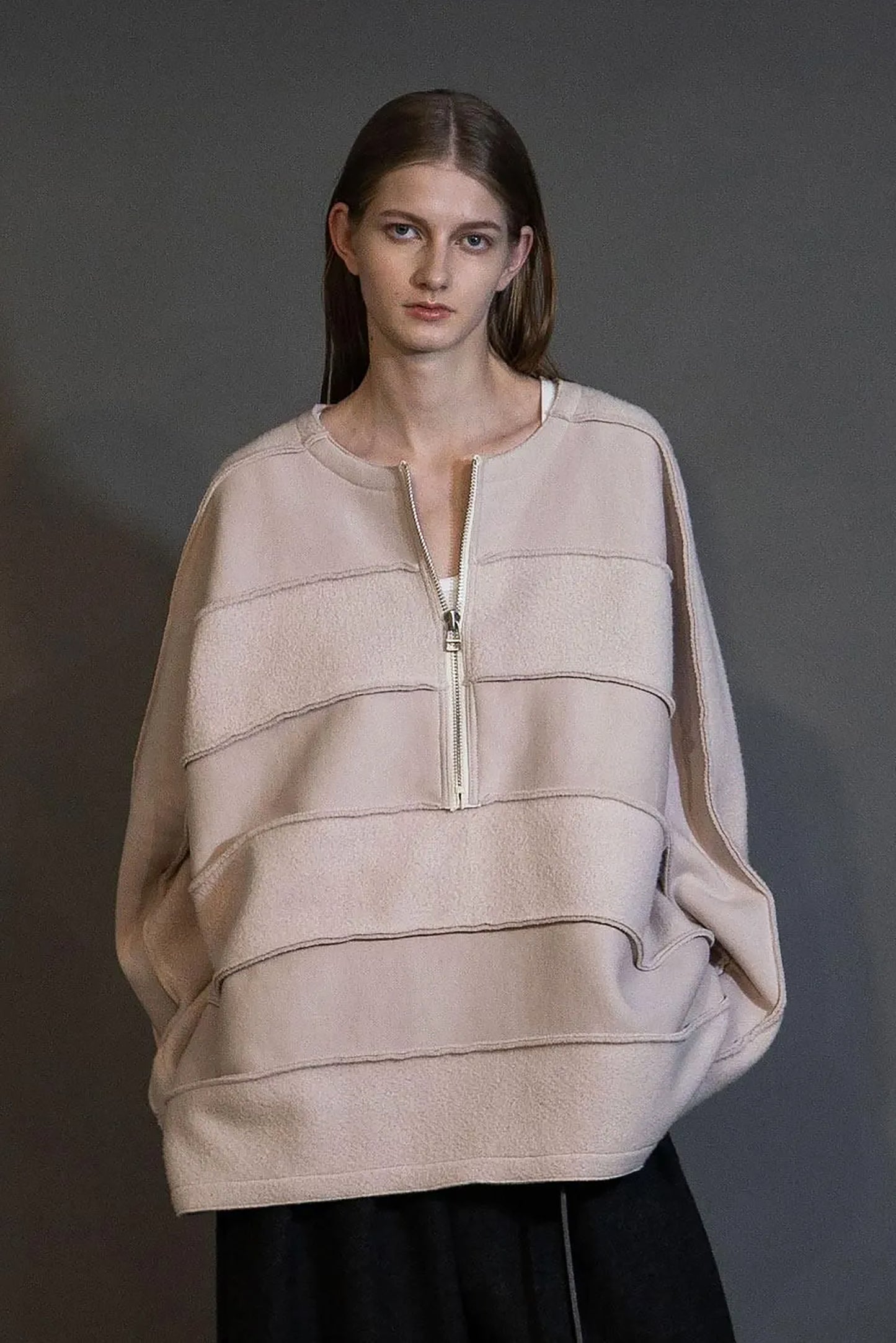 MY BEAUTIFUL LANDLET NAPPING BRUSHED FRENCH TERRY PULLOVER - PINK