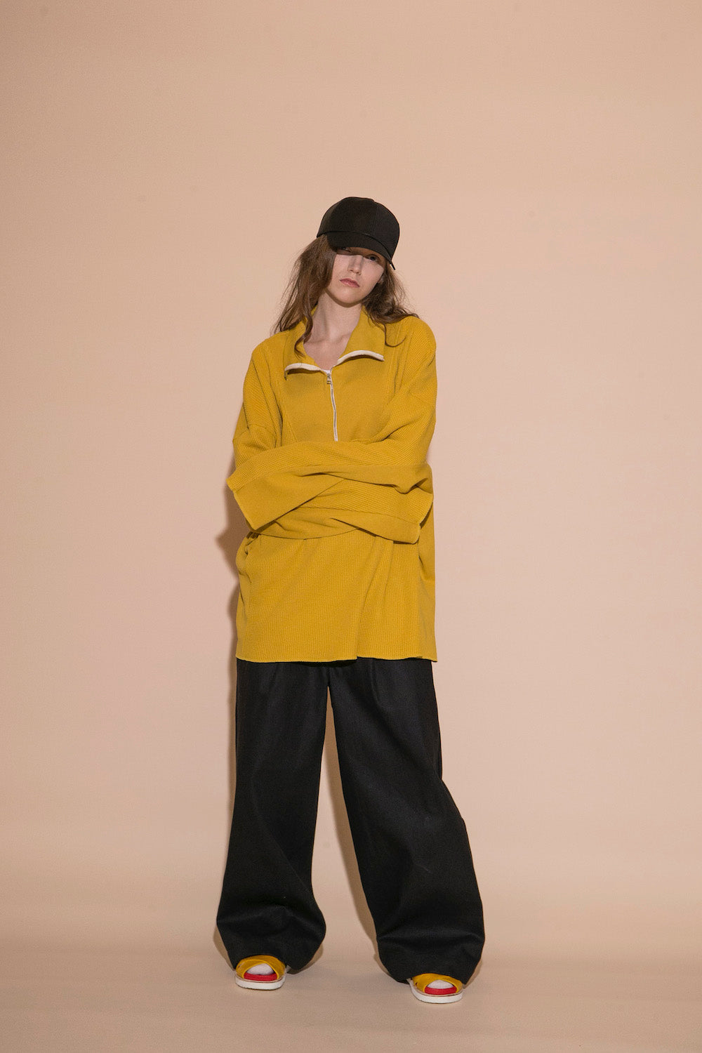 MY BEAUTIFUL LANDLET WAFFLE HALF ZIP PULLOVER