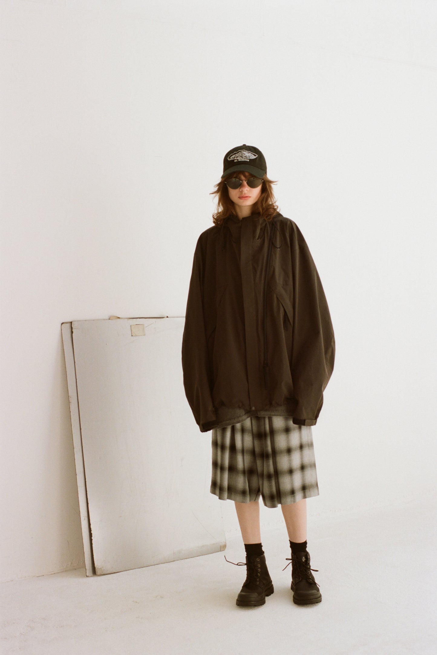 ESSAY 3TUCKED CROP SHORTS - GREY CHECK