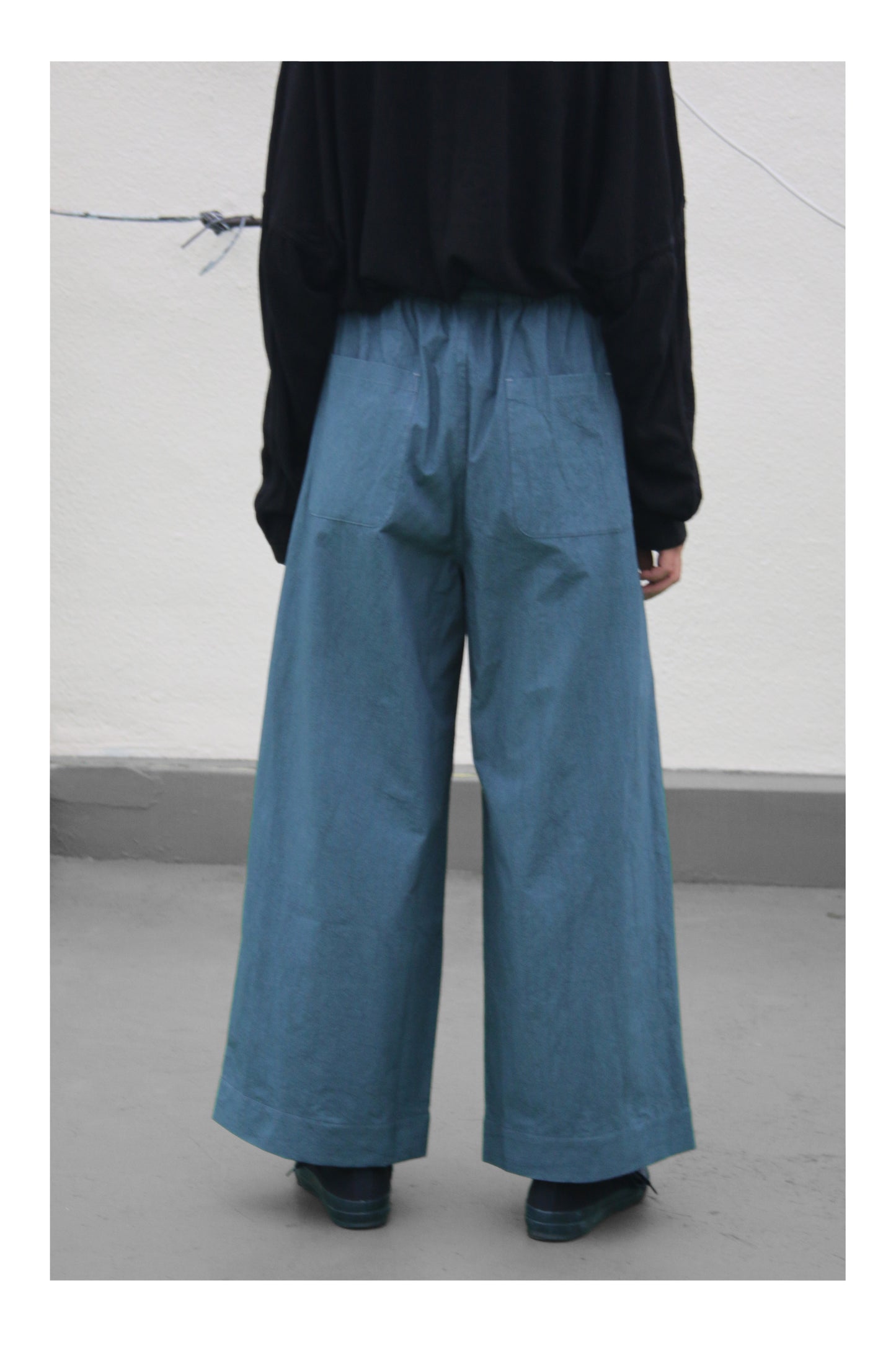O PROJECT WASHED DENSE CLOTH EASY WIDE PANTS - CEMENT
