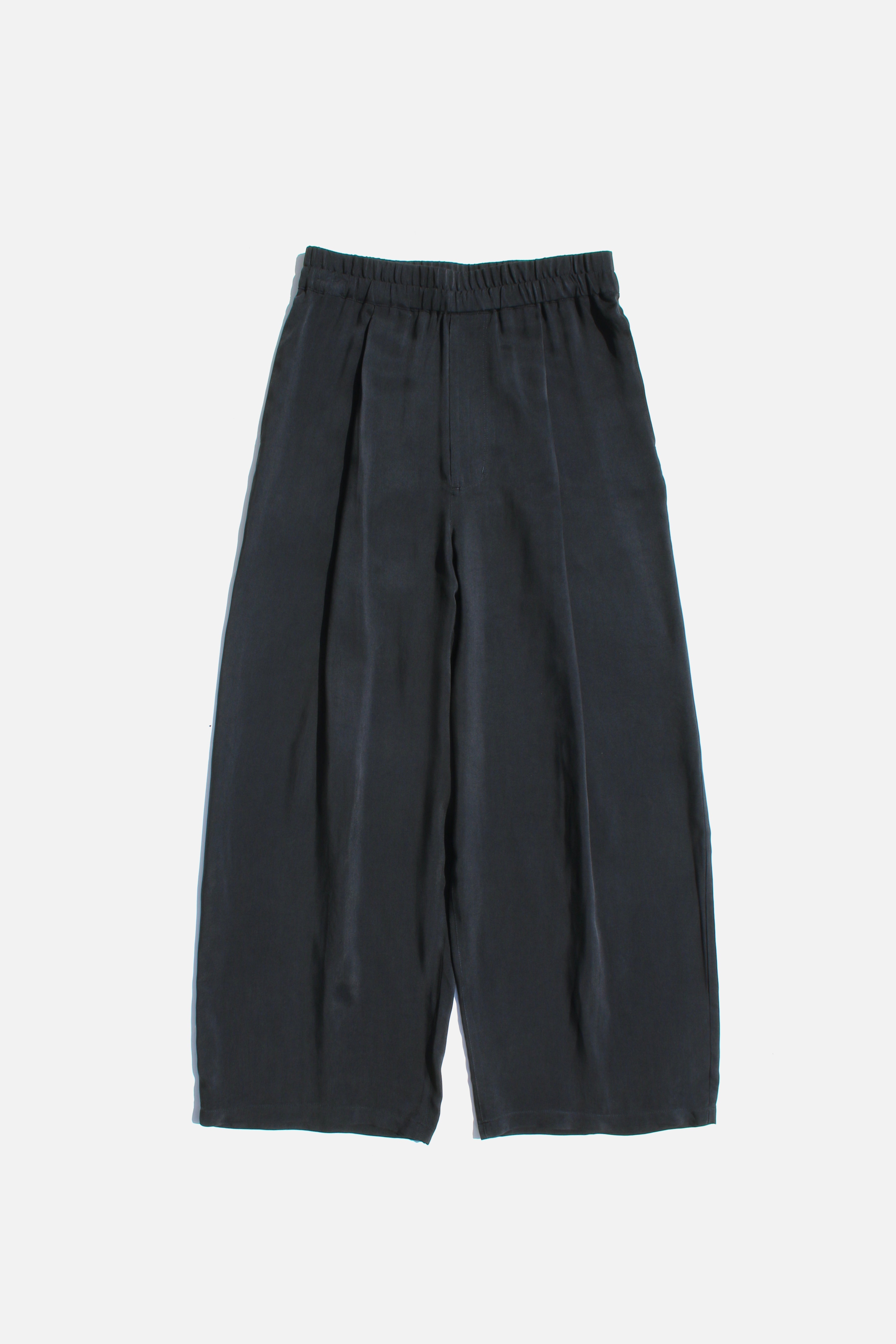 VOAAOV CUPRO TWILL PANTS - BLACK – TOYASIDO