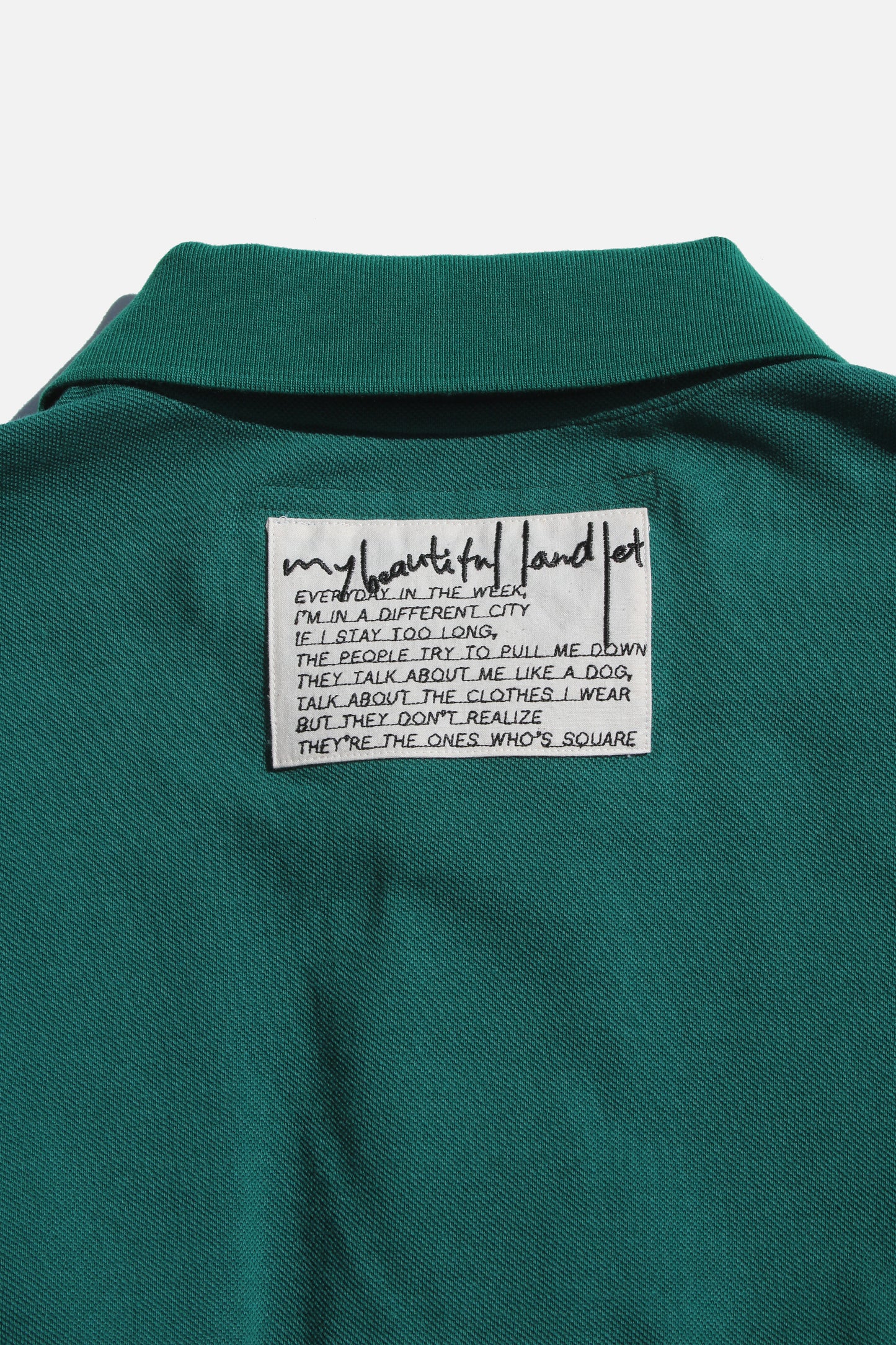 MY BEAUTIFUL LANDLET SEED STITCH SS POLO TEE - GREEN