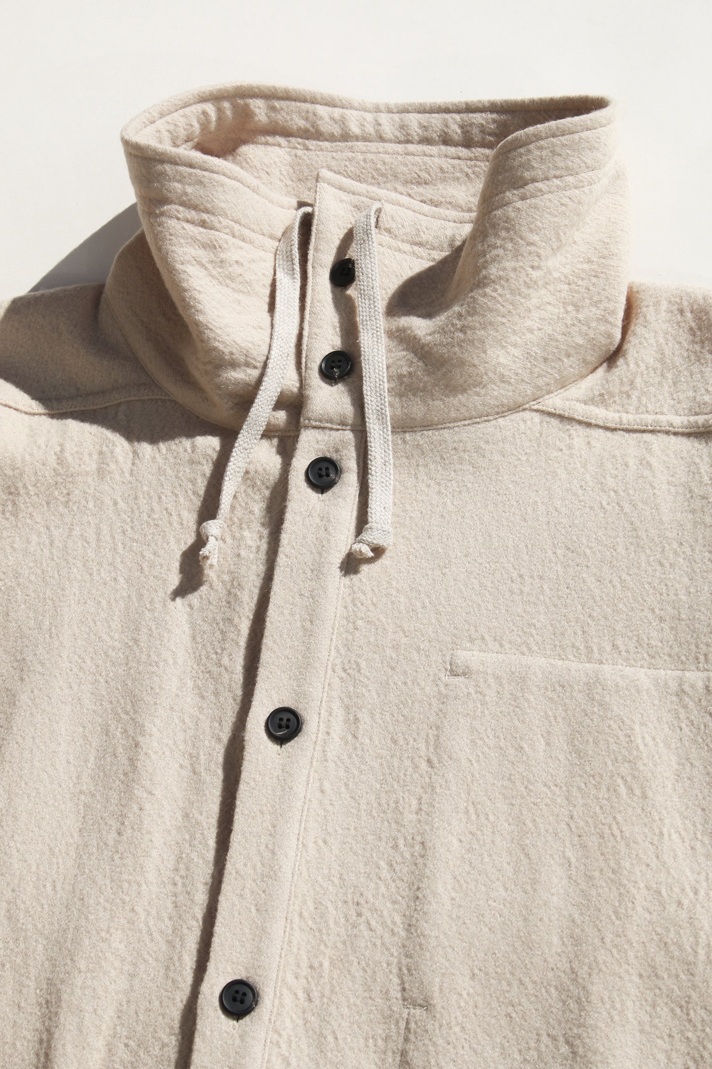 O PROJECT TEDDY WOOL TWILL PARKA JACKET - BEIGE
