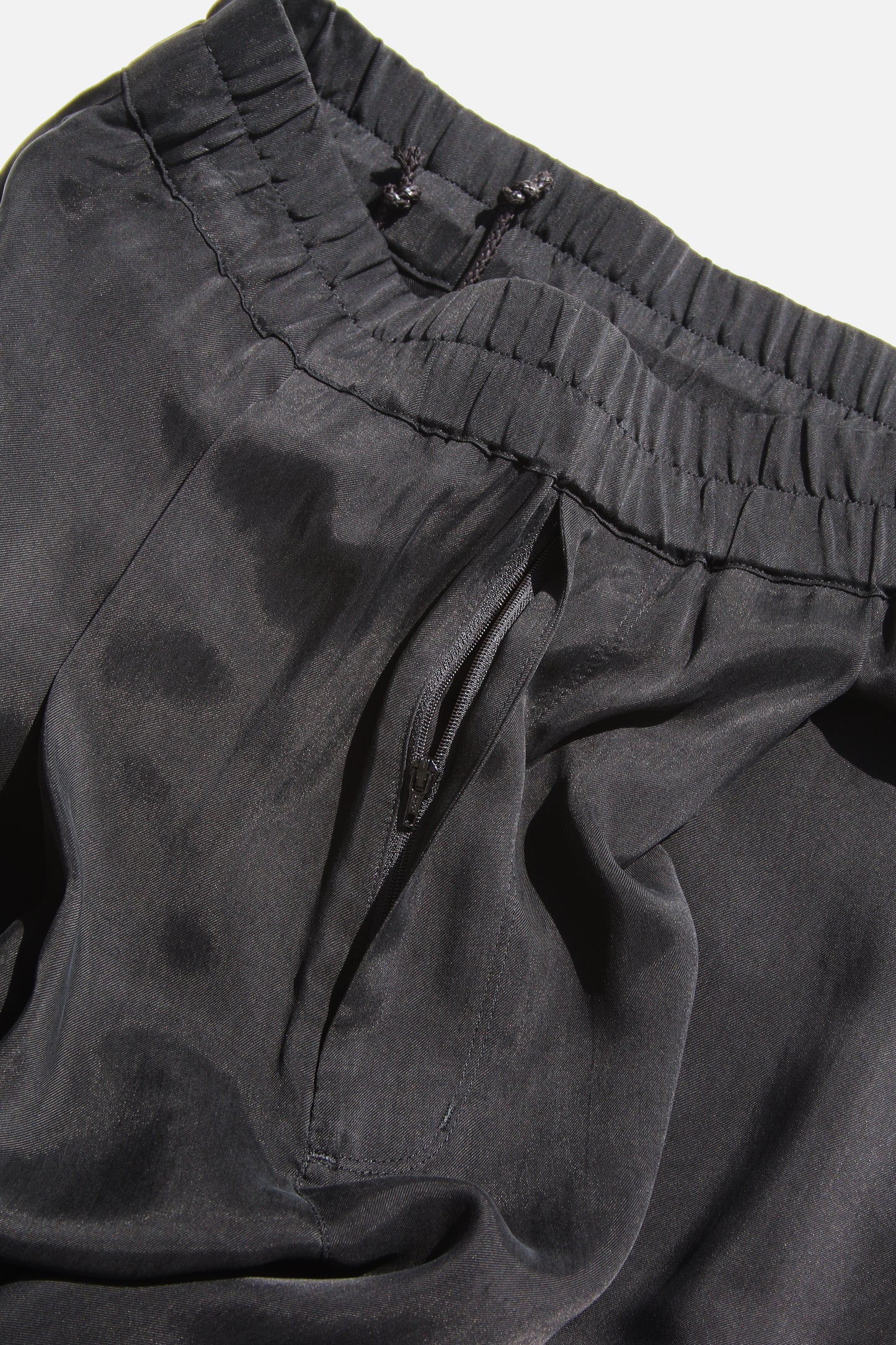VOAAOV CUPRO TWILL PANTS - BLACK
