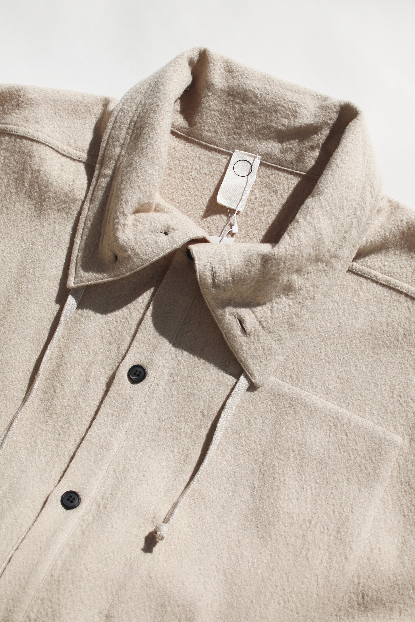 O PROJECT TEDDY WOOL TWILL PARKA JACKET - BEIGE