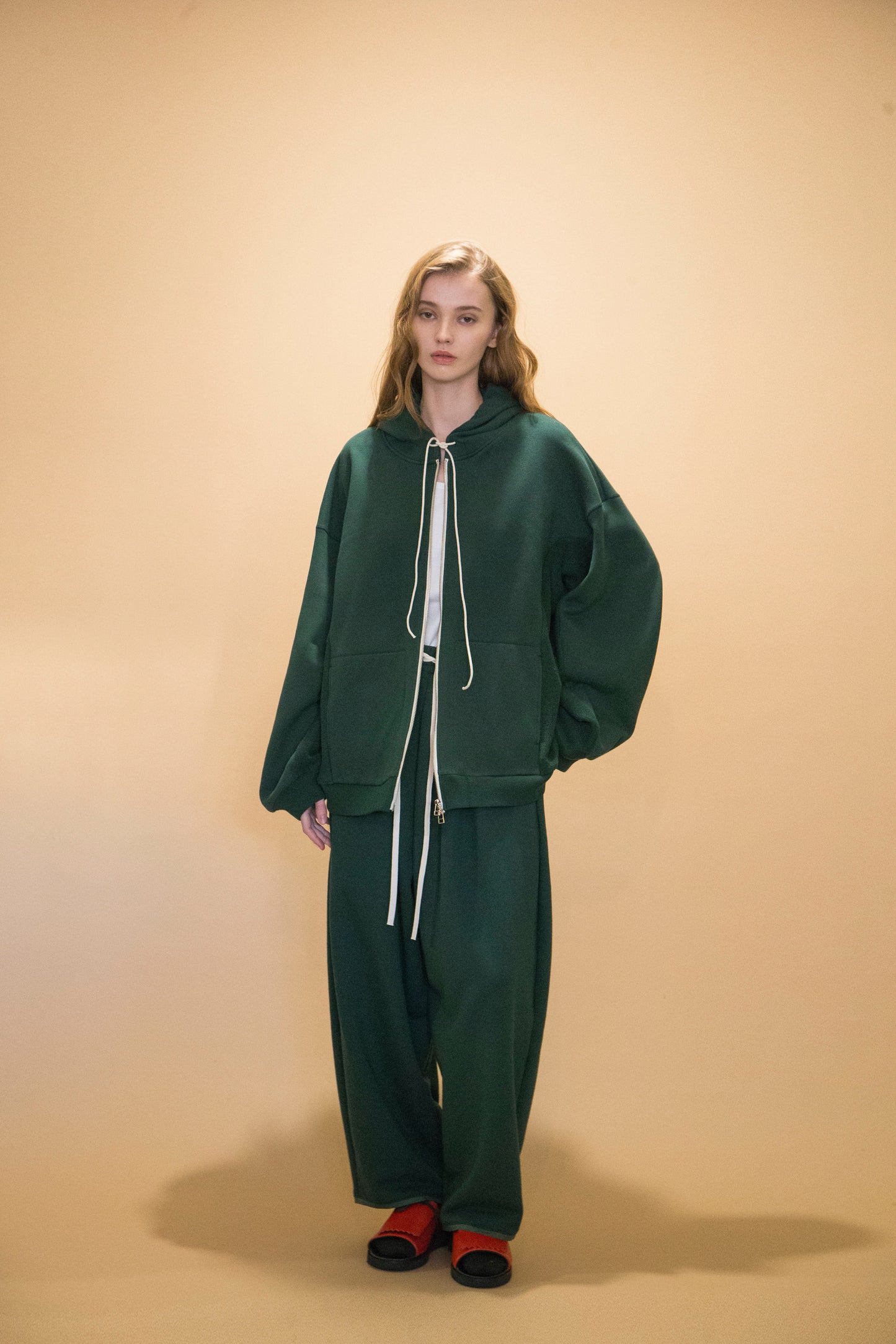 MY BEAUTIFUL LANDLET 30/7 TIGHT TENSION FLEECE FABRIC ZIP SWEAT HOODIE