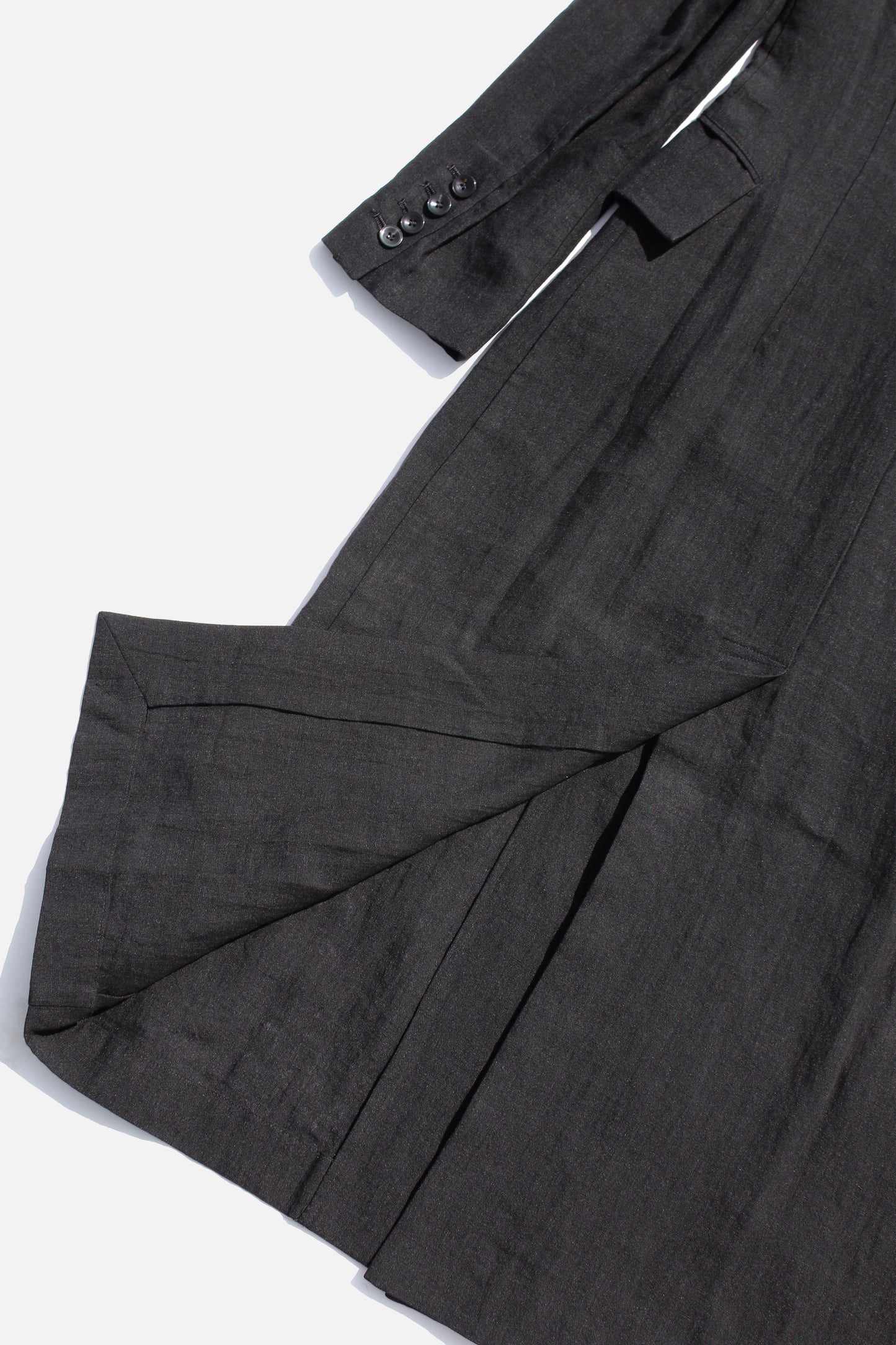 REGULATION Yohji Yamamoto LINEN LONG JACKET BLACK