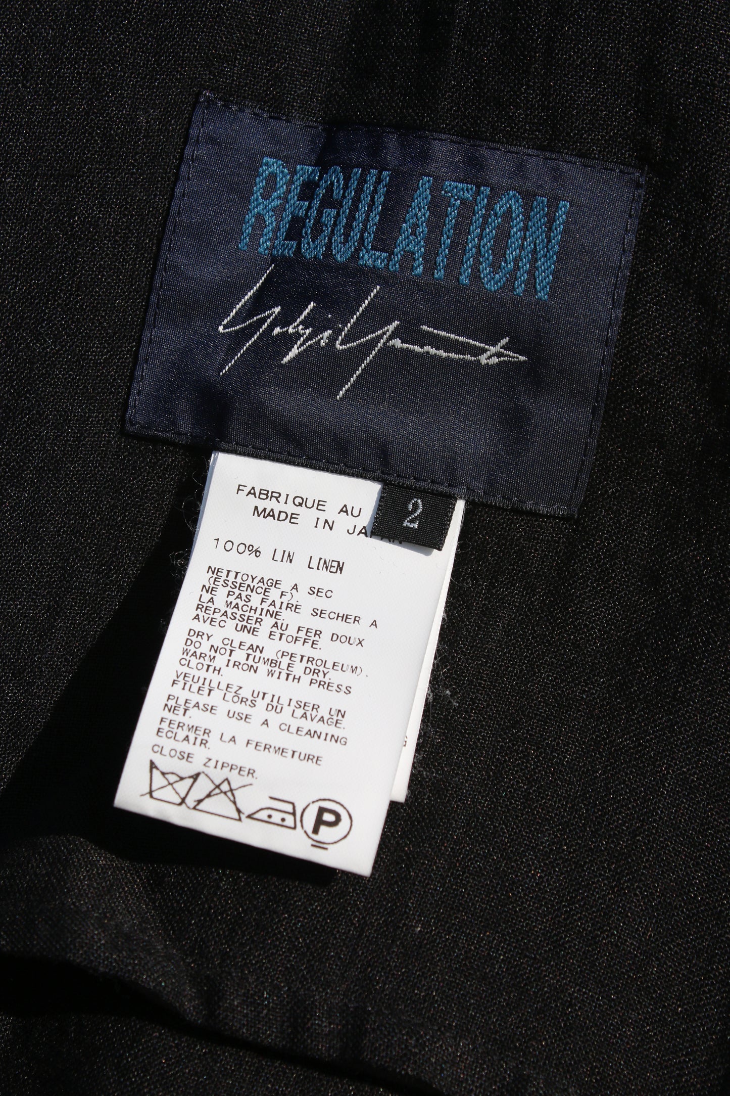 REGULATION Yohji Yamamoto LINEN LONG JACKET BLACK