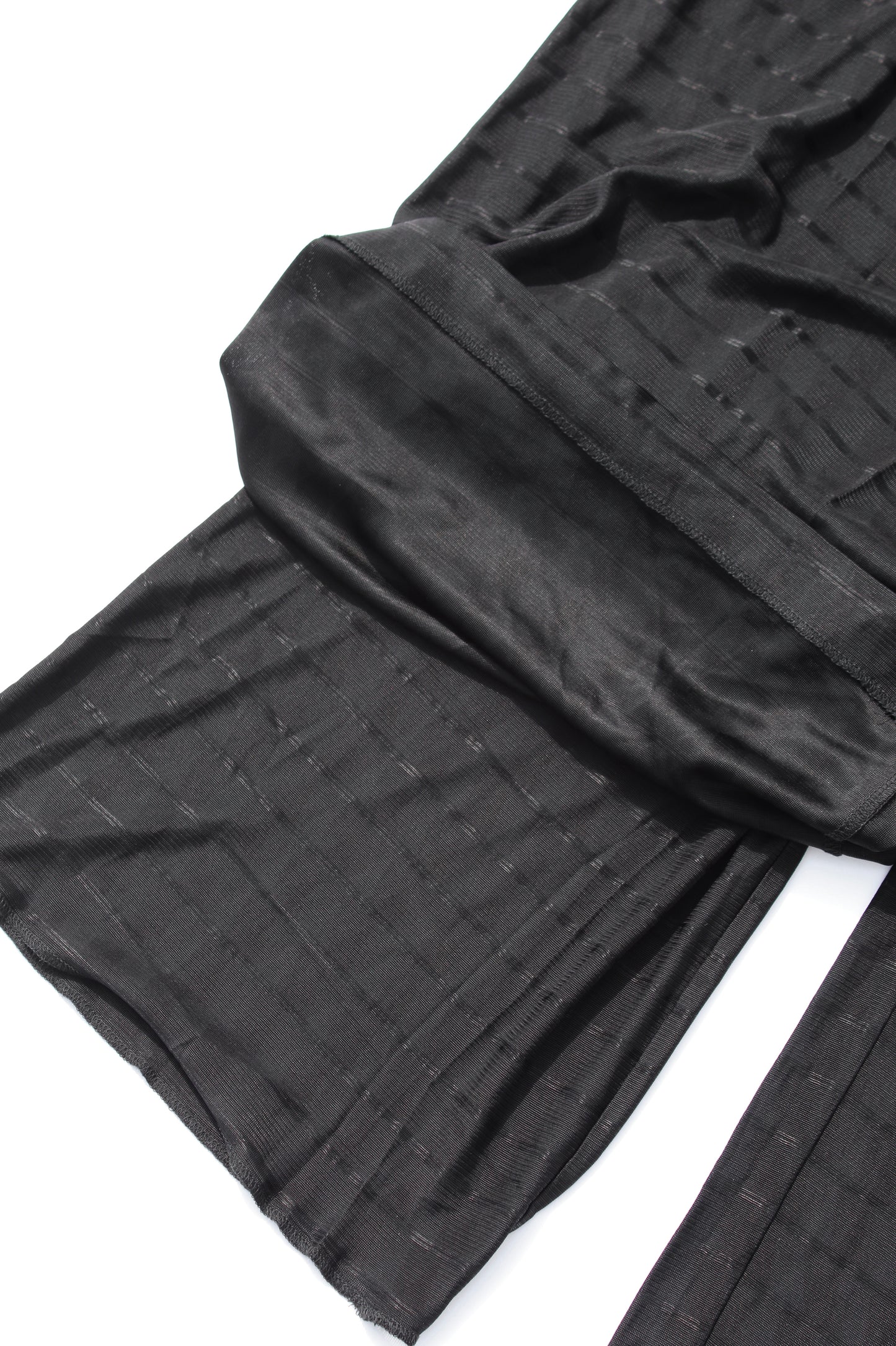 Y's ACETATE STRIPED WRAP PANTS BLACK