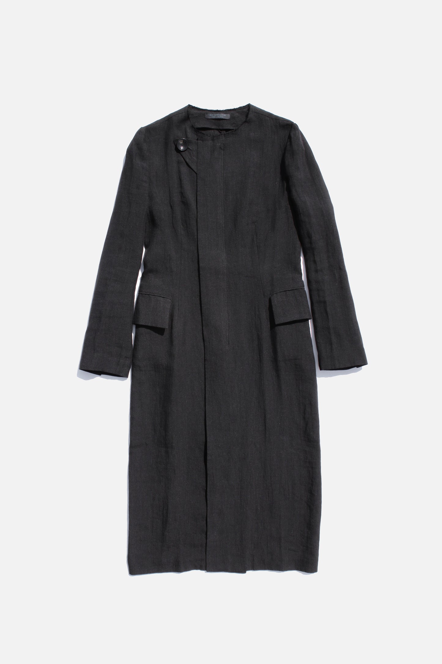 REGULATION Yohji Yamamoto LINEN LONG JACKET BLACK