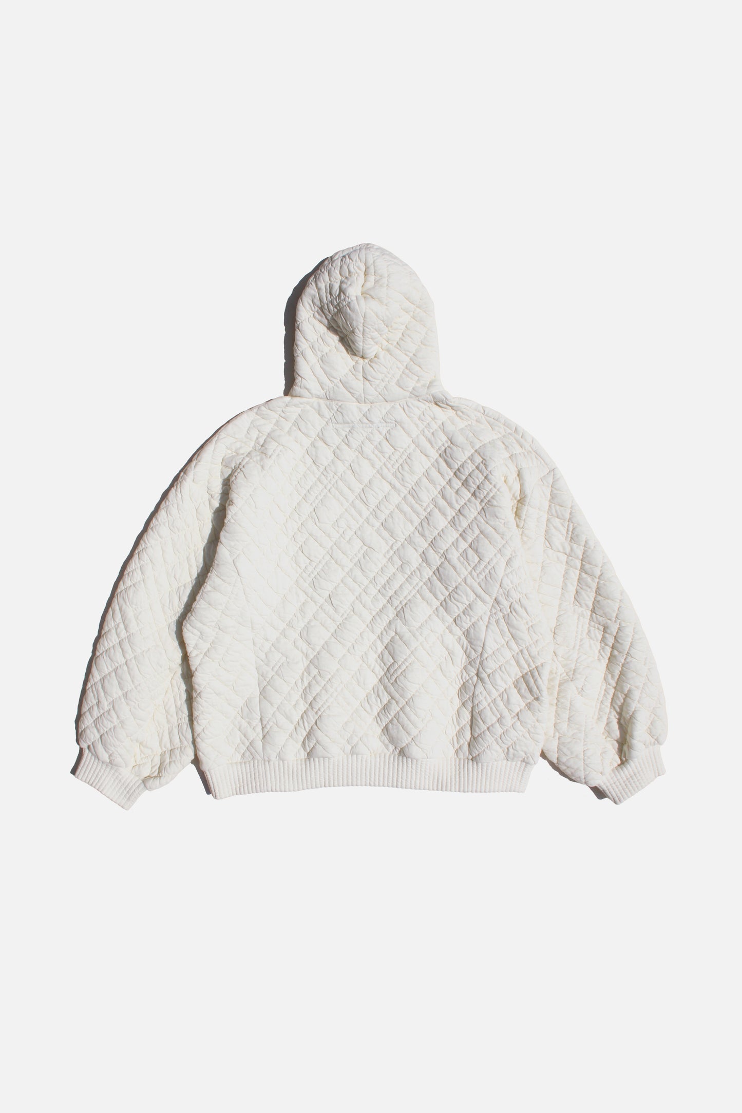 MY BEAUTIFUL LANDLET QUILTED JACQUARD BIG HOODIE - OFF WHITE