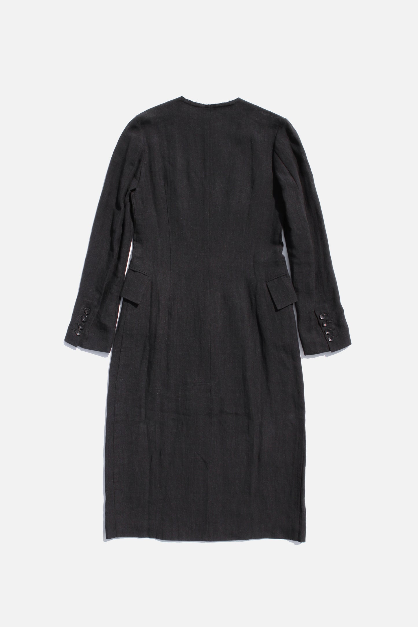 REGULATION Yohji Yamamoto LINEN LONG JACKET BLACK