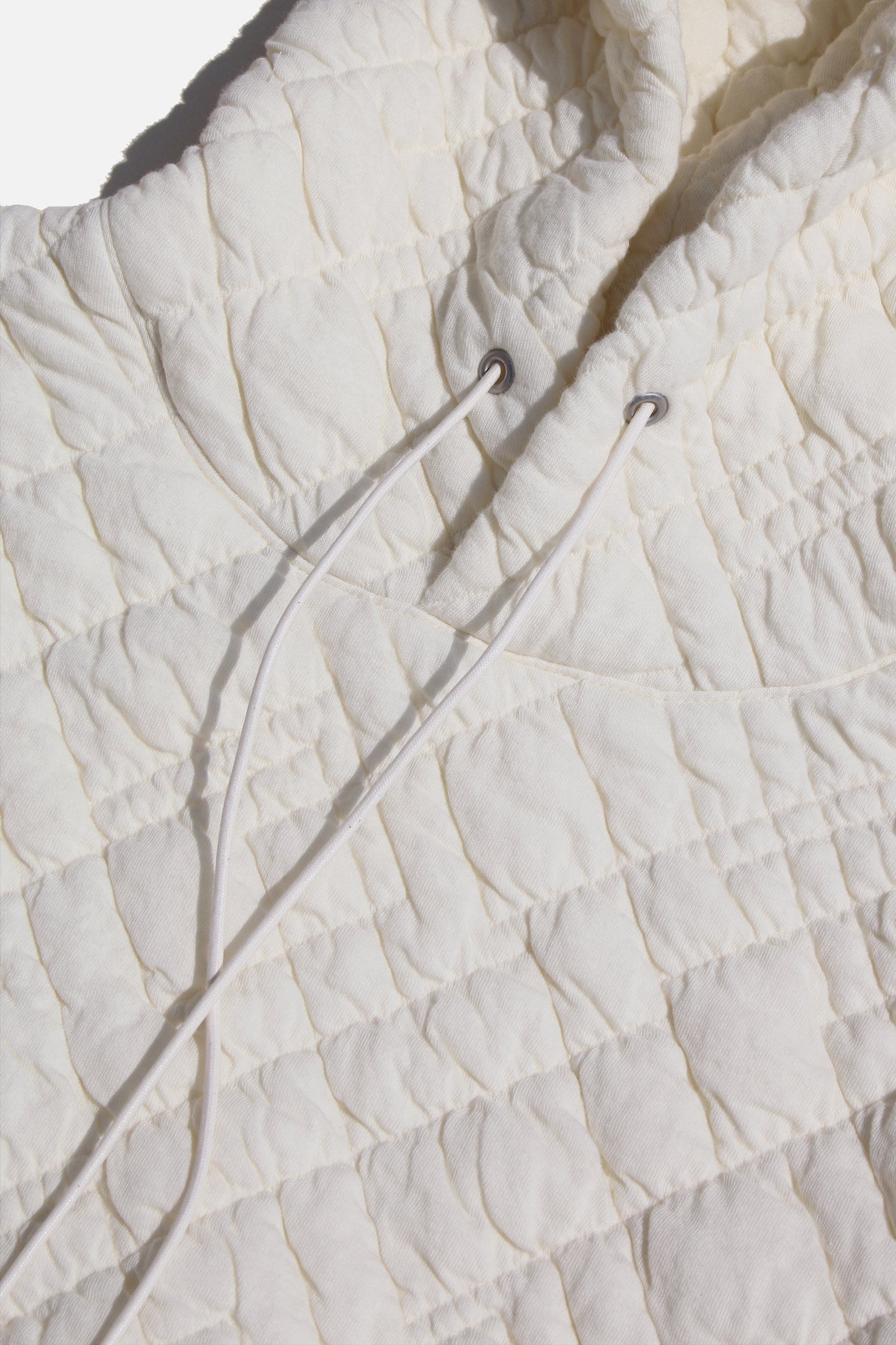 MY BEAUTIFUL LANDLET QUILTED JACQUARD BIG HOODIE - OFF WHITE