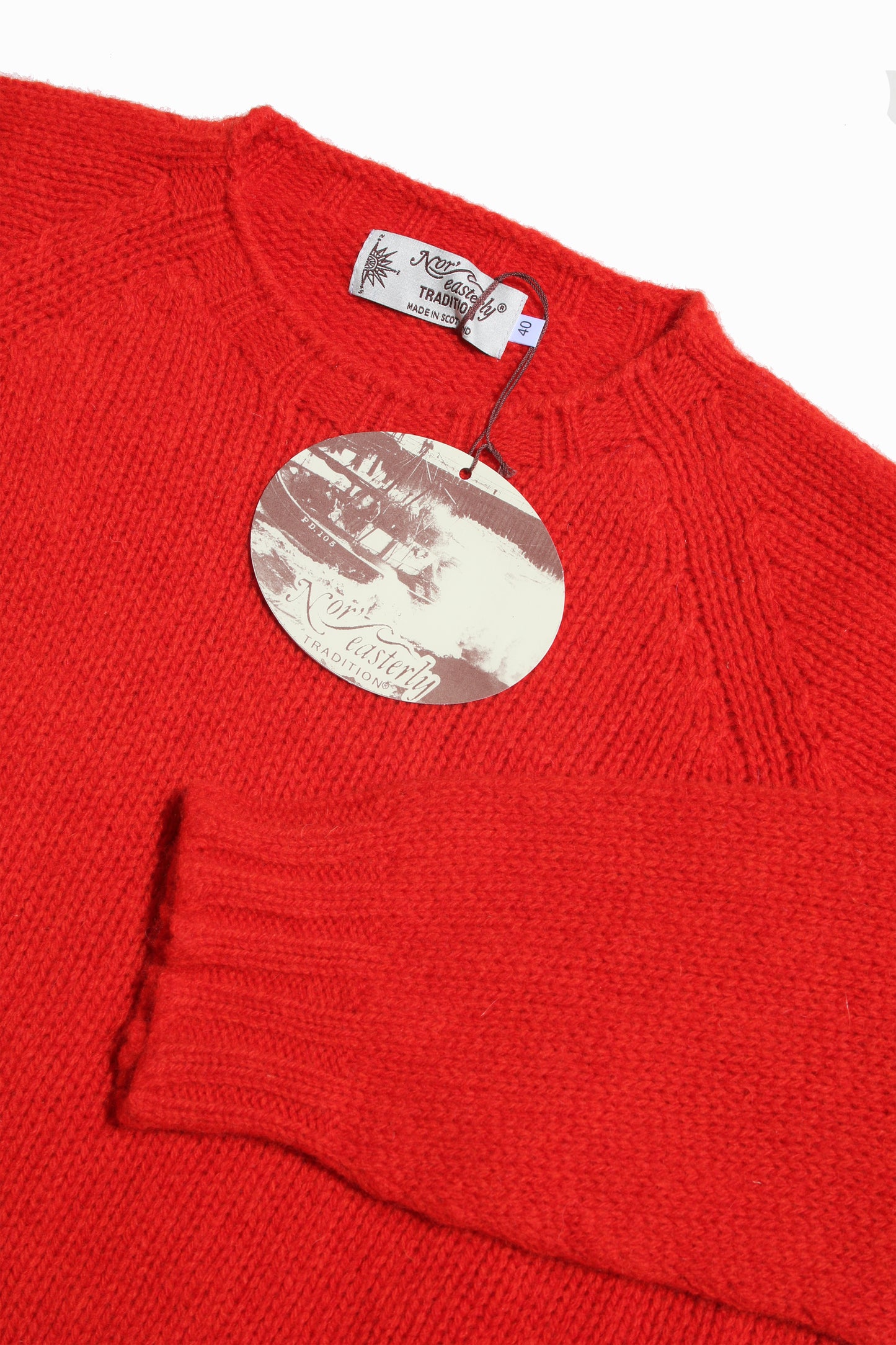 NOR’EASTERLY SCOTLAND II 2PLY RAGLAN CREW KNIT - SCARLET