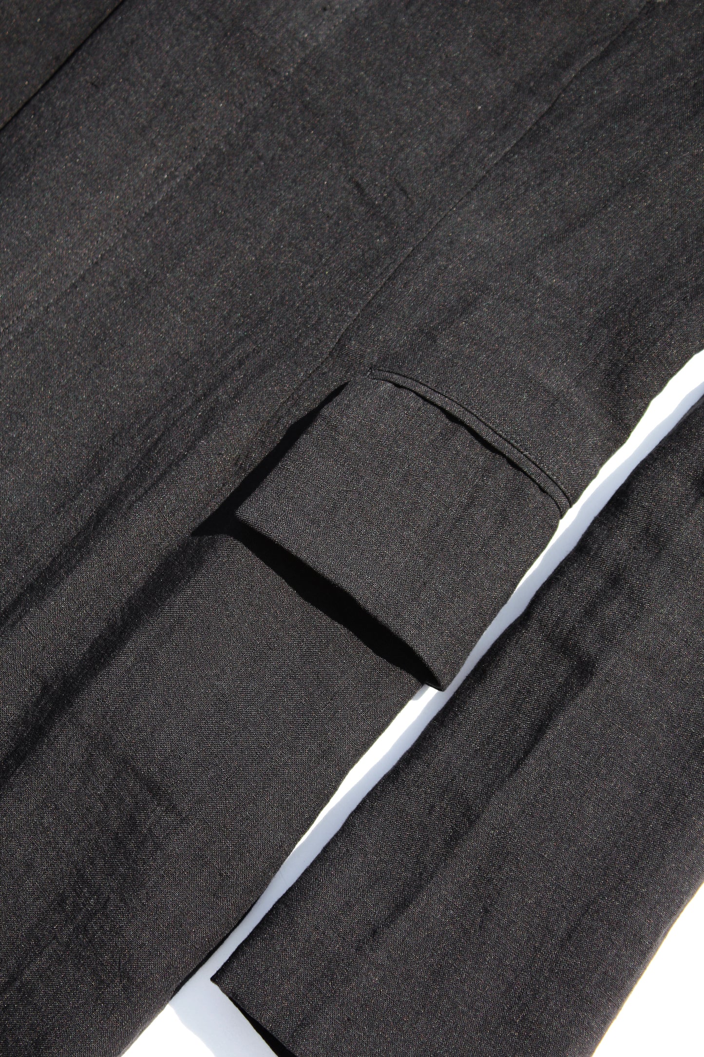 REGULATION Yohji Yamamoto LINEN LONG JACKET BLACK