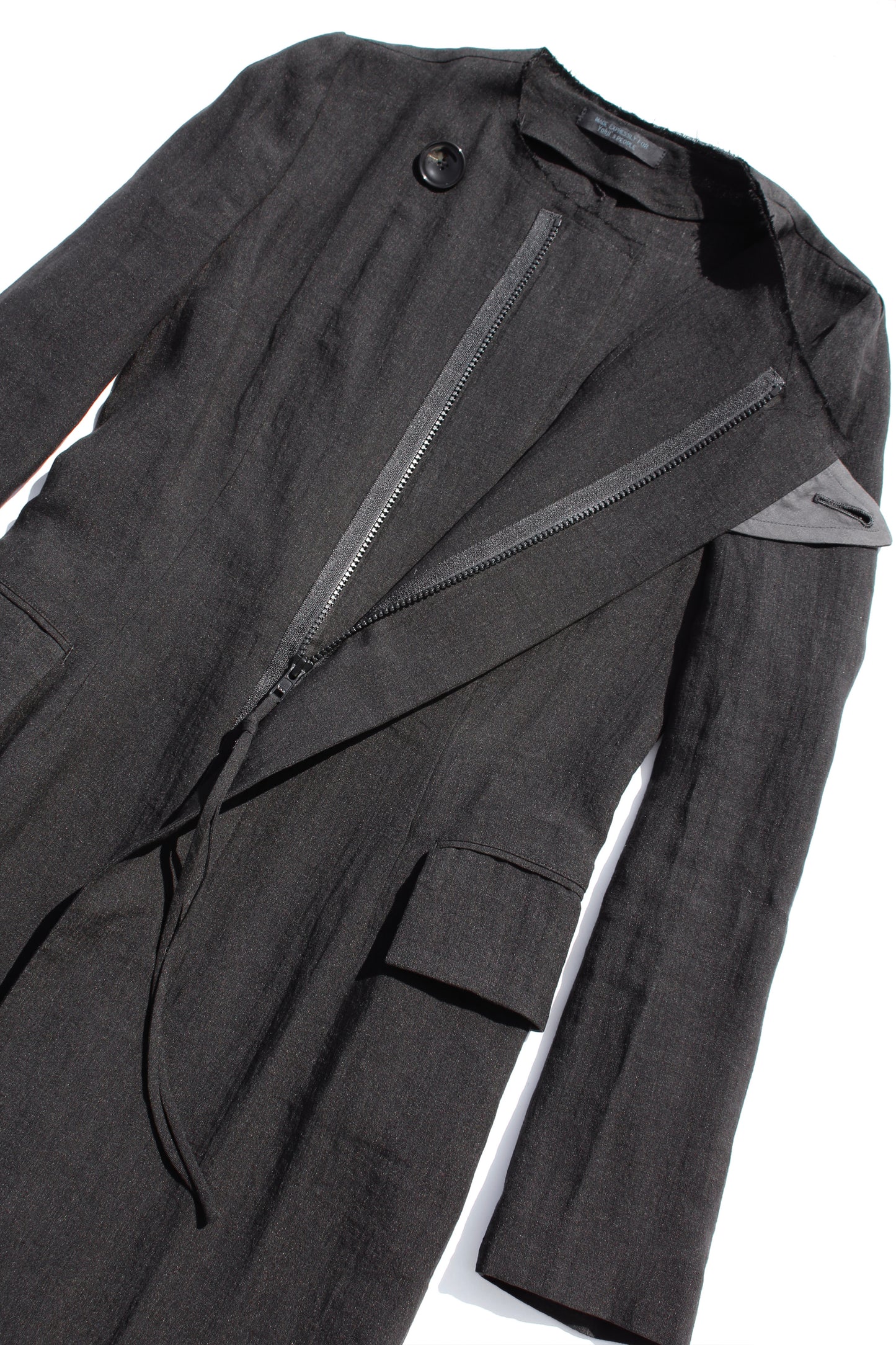 REGULATION Yohji Yamamoto LINEN LONG JACKET BLACK