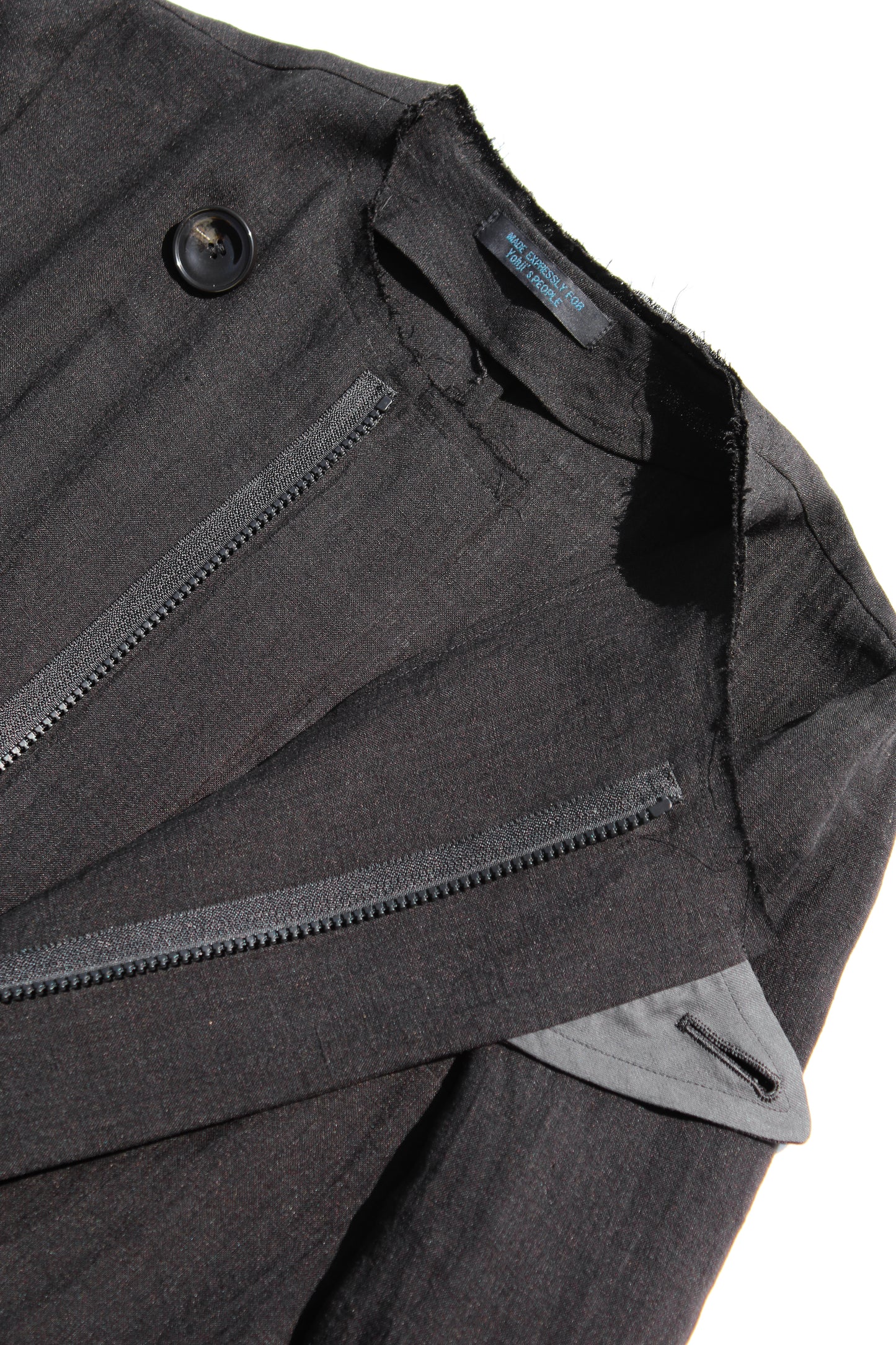 REGULATION Yohji Yamamoto LINEN LONG JACKET BLACK