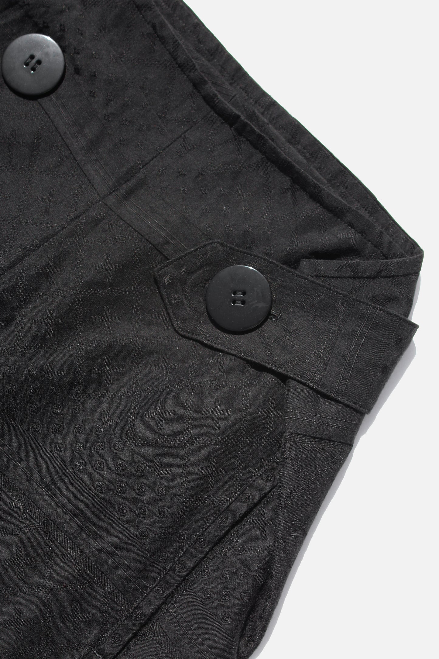 LIMI feu BUTTON WAIST COTTON SILK WIDE PANTS BLACK