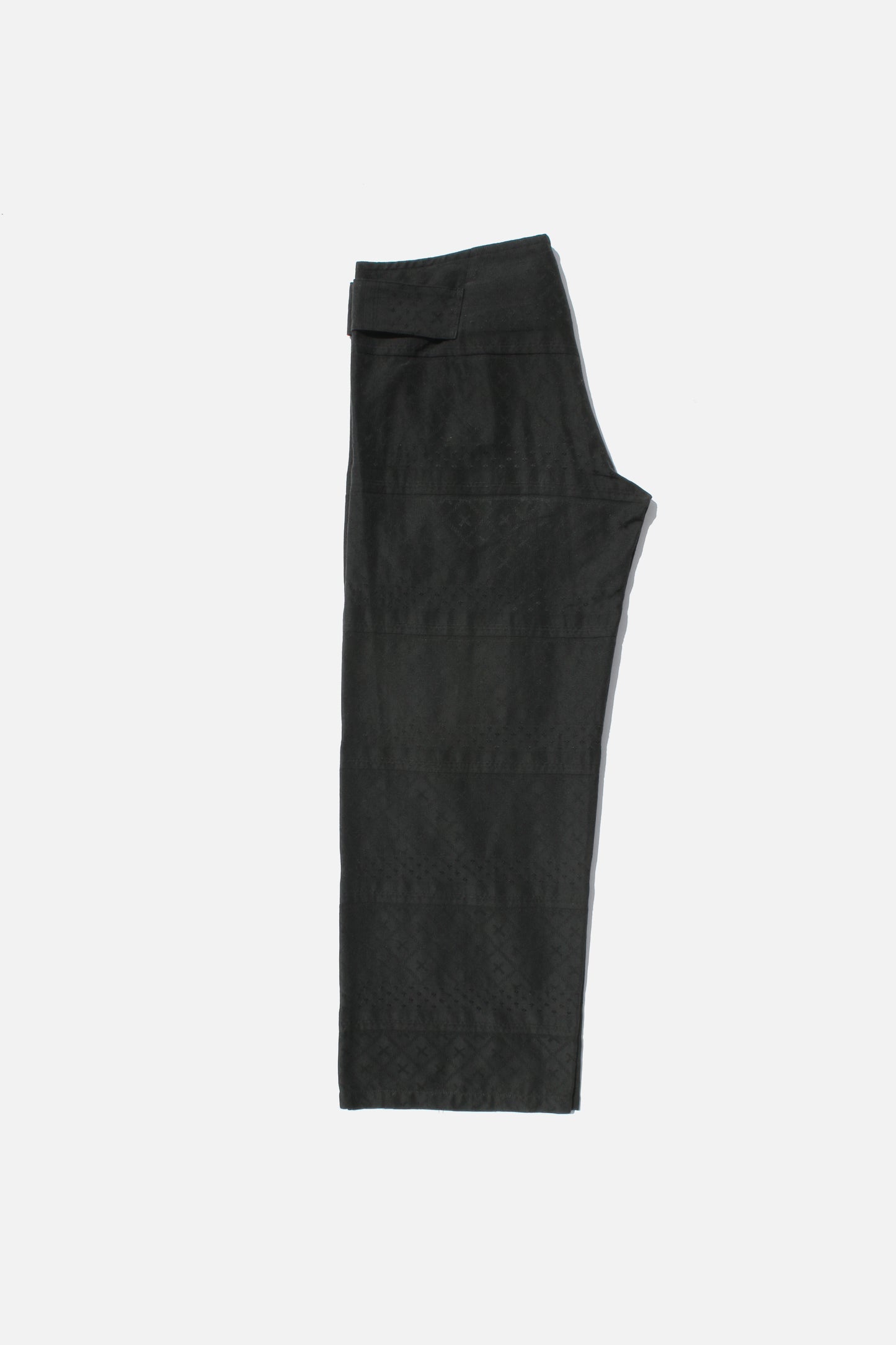 LIMI feu BUTTON WAIST COTTON SILK WIDE PANTS BLACK