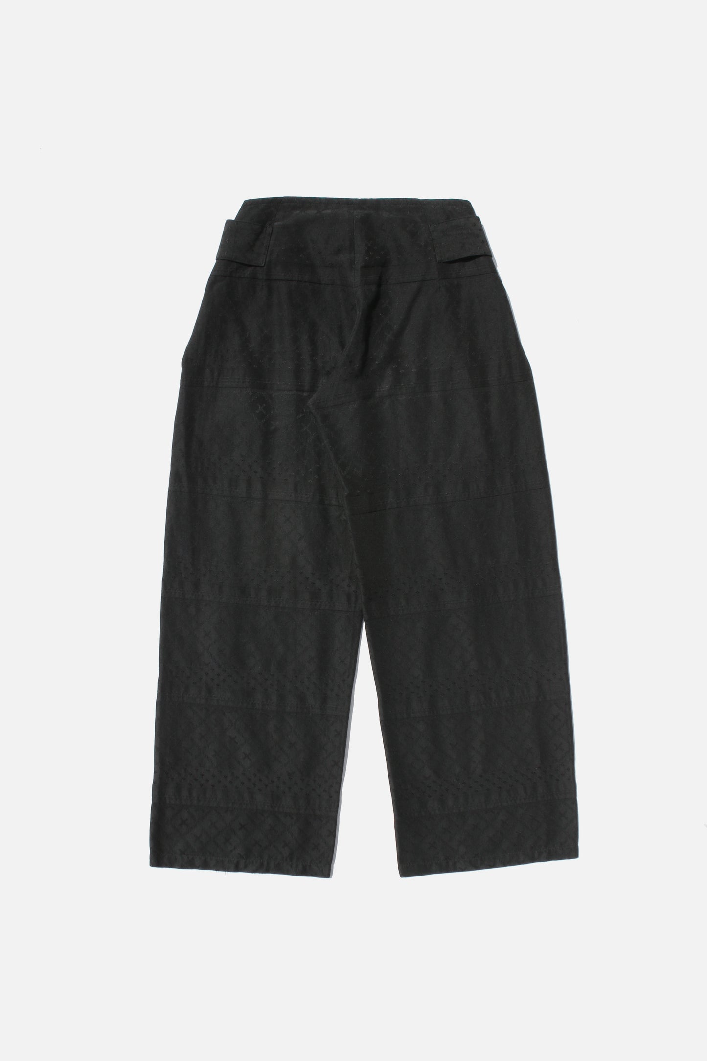 LIMI feu BUTTON WAIST COTTON SILK WIDE PANTS BLACK
