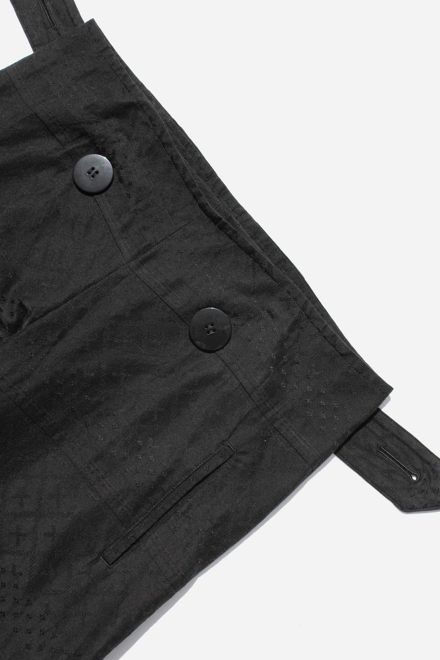 LIMI feu BUTTON WAIST COTTON SILK WIDE PANTS BLACK