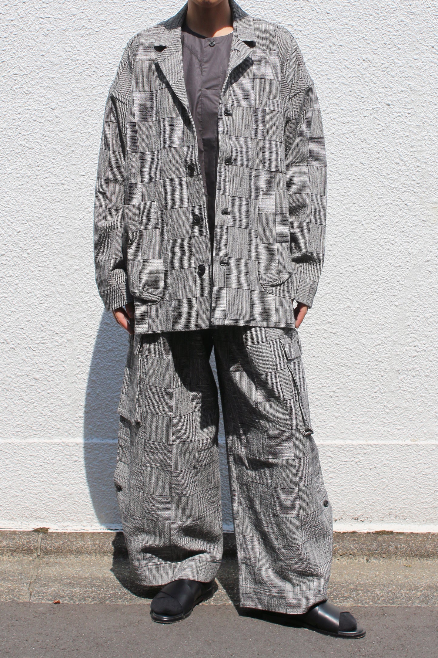 O PROJECT BLOCK STRIPE CLOTH BLAZER