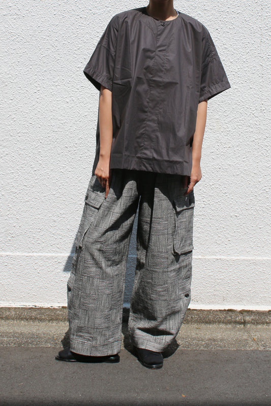 O PROJECT COATED TYPEWRITER WOVEN TEE - DARK GREY