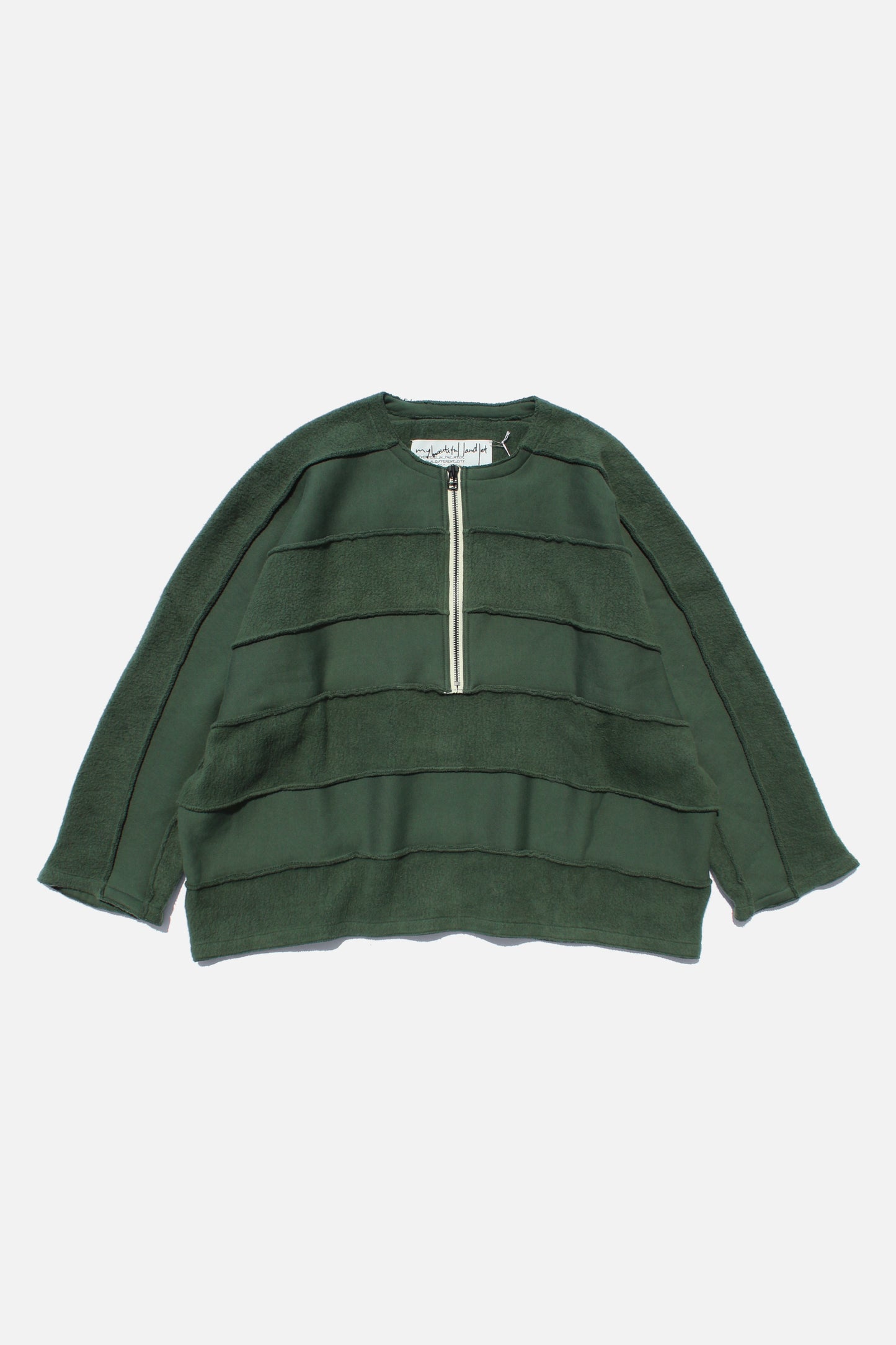 MY BEAUTIFUL LANDLET NAPPING BRUSHED FRENCH TERRY PULLOVER - GREEN