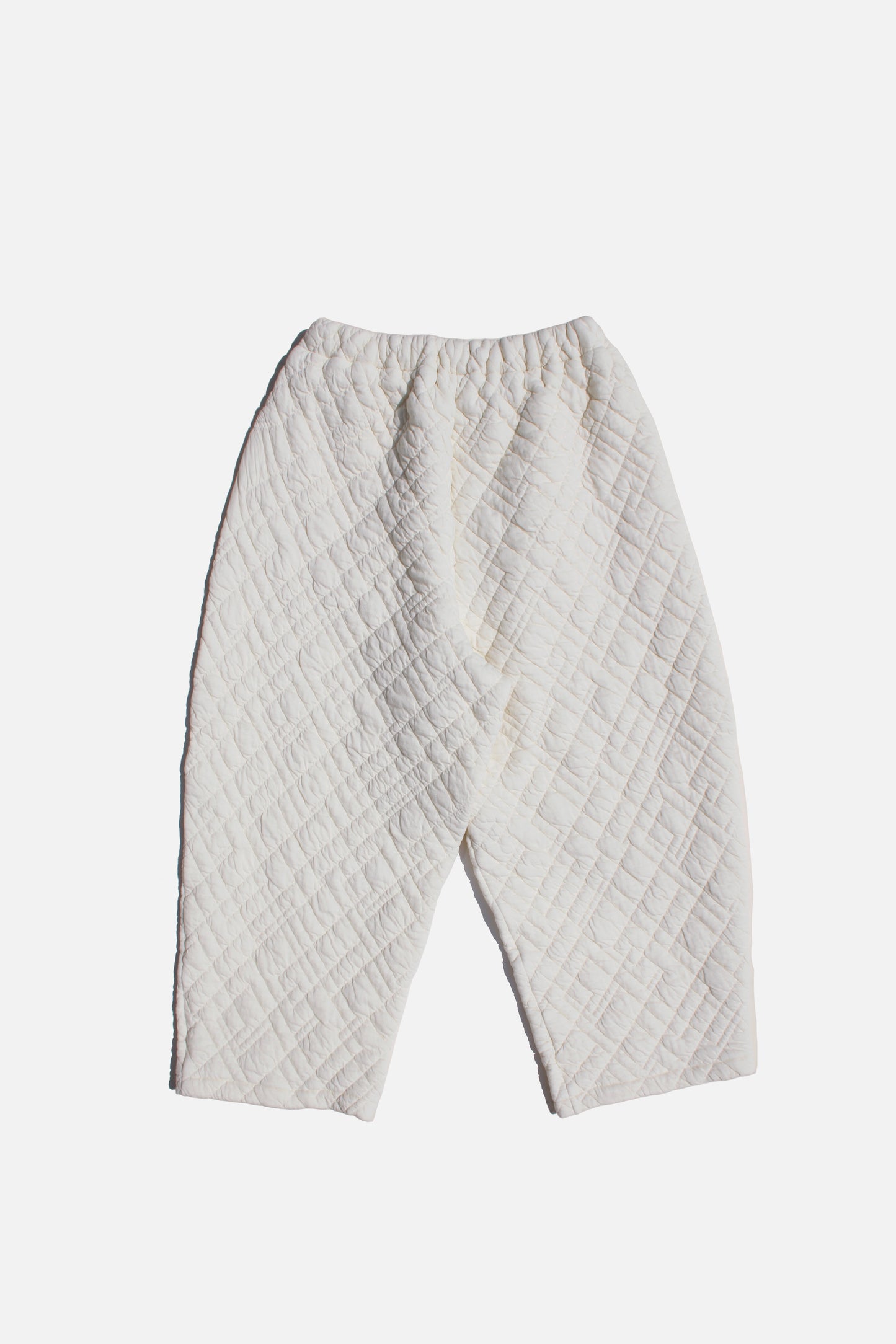 MY BEAUTIFUL LANDLET QUILTED JACQUARD EASY WIDE PANTS - OFF WHITE