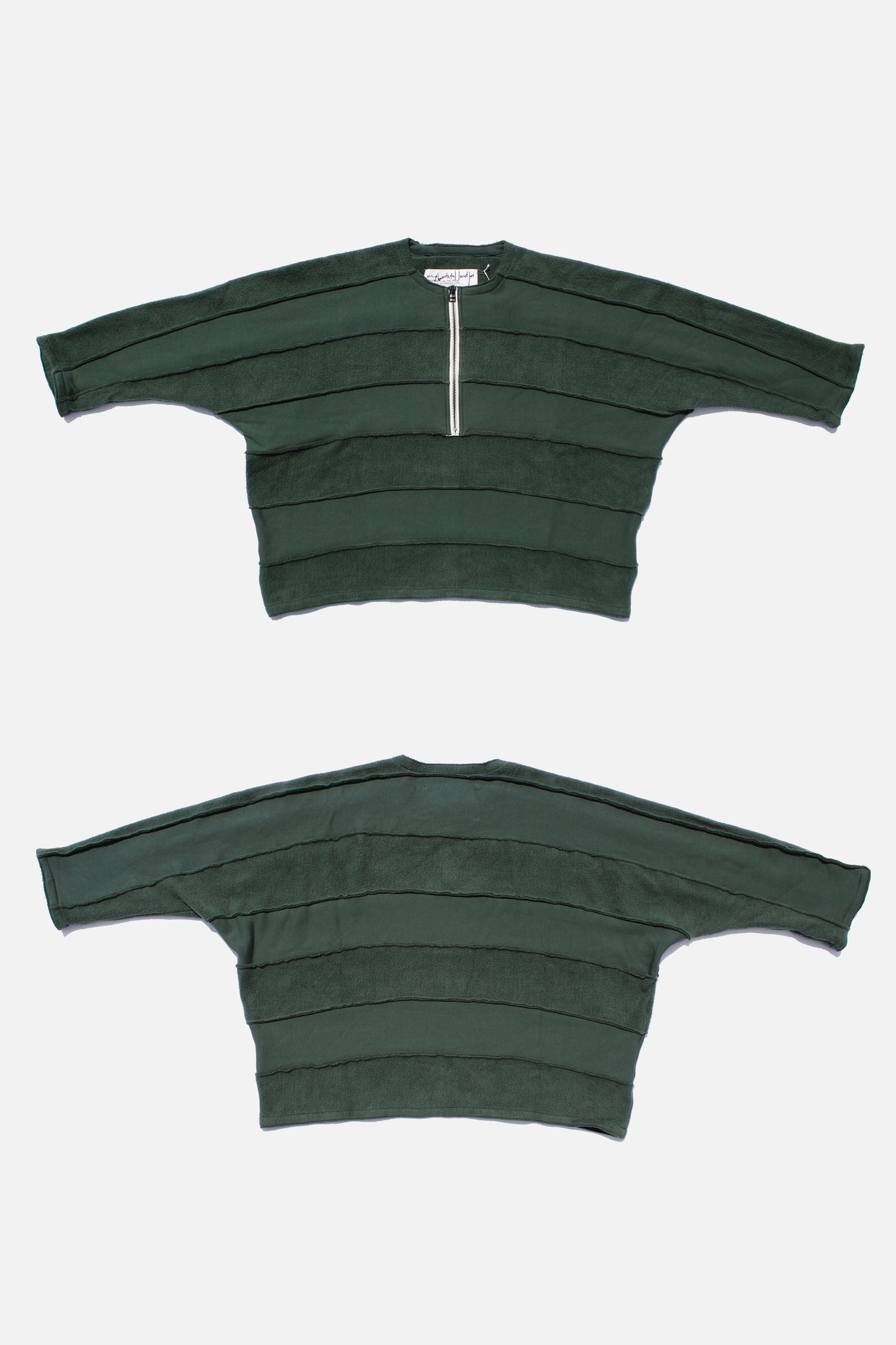 MY BEAUTIFUL LANDLET NAPPING BRUSHED FRENCH TERRY PULLOVER - GREEN