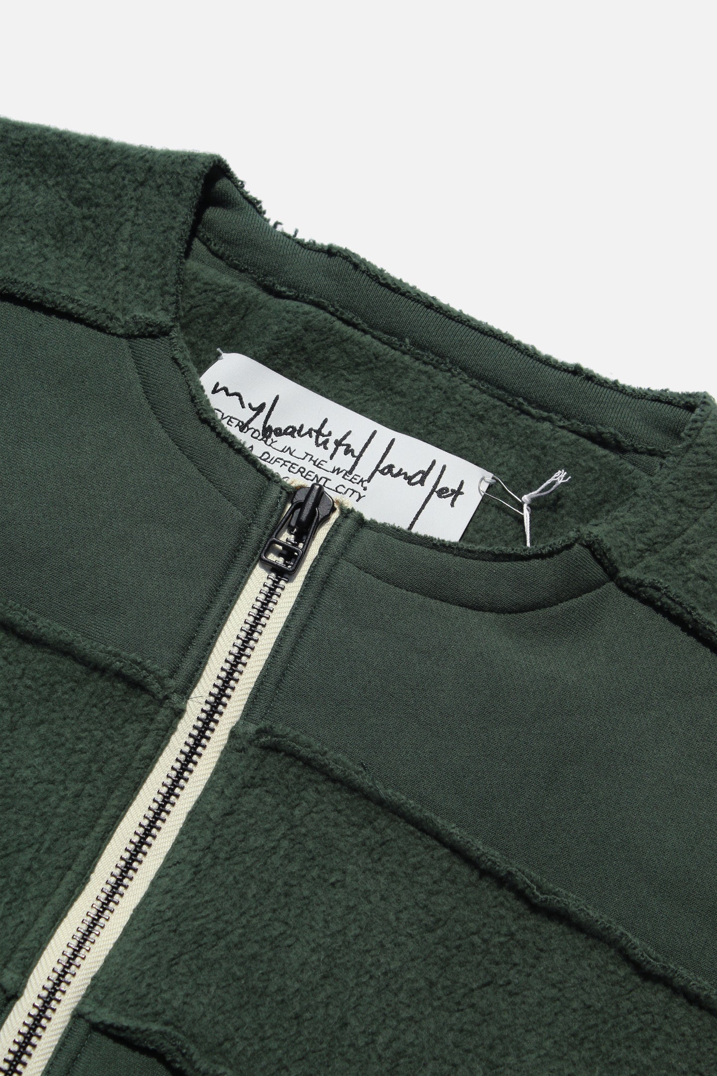 MY BEAUTIFUL LANDLET NAPPING BRUSHED FRENCH TERRY PULLOVER - GREEN