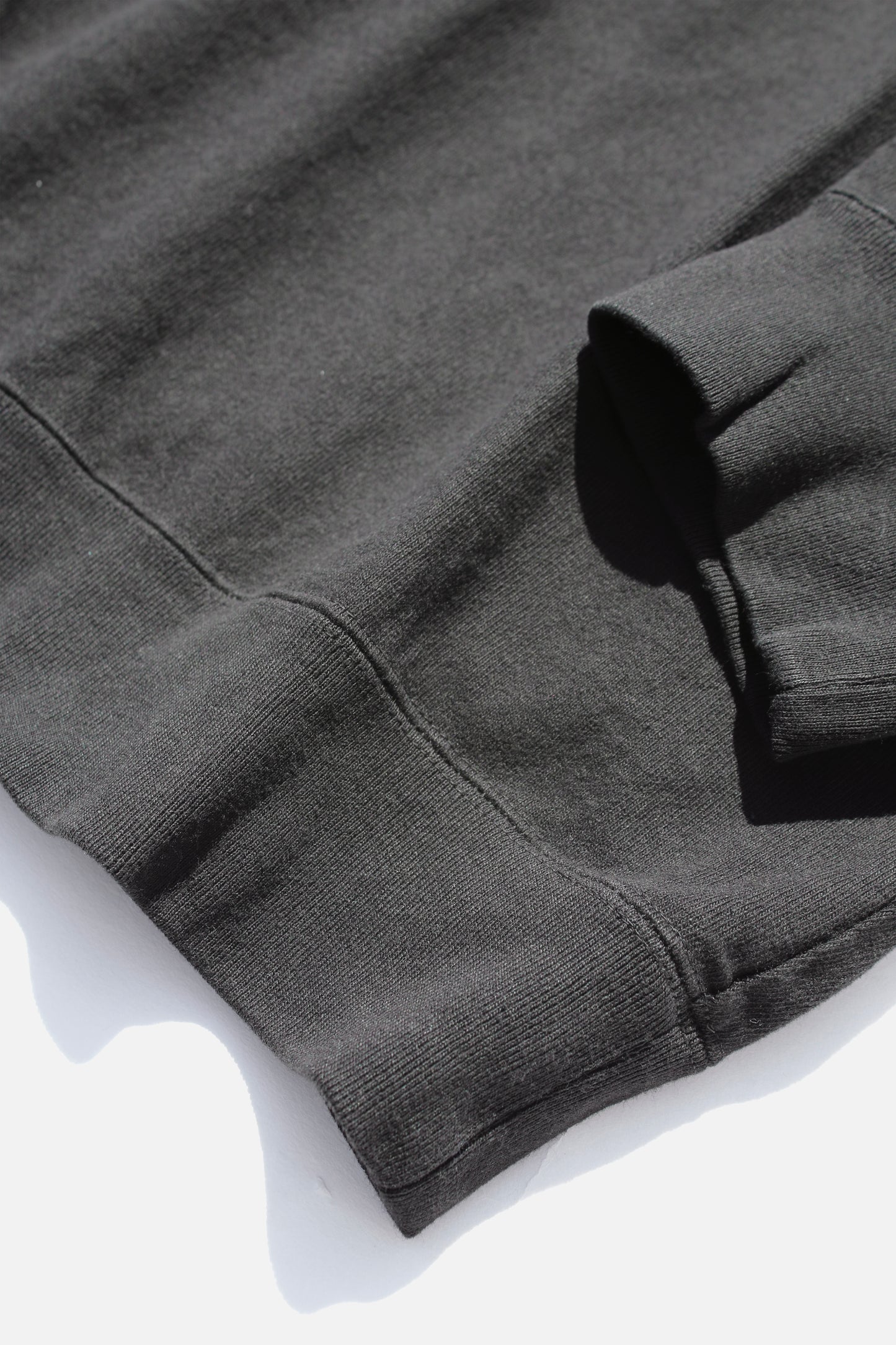 VOAAOV HEAVY JERSEY GARMENT DYE CREW NECK PULLOVER - BLACK