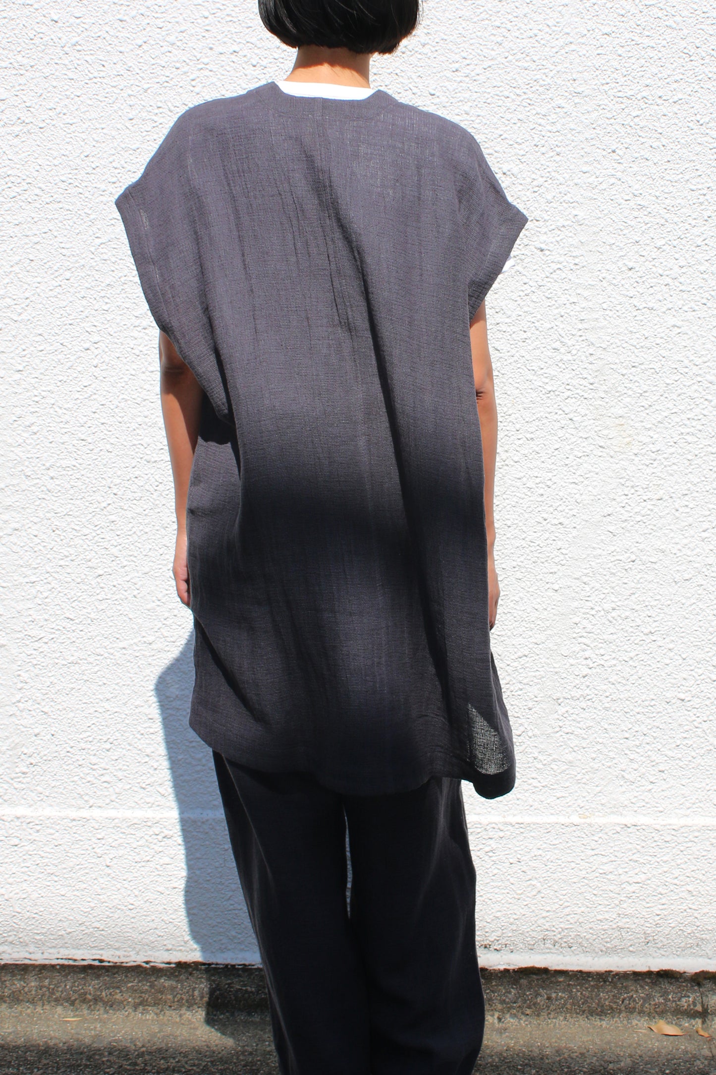 O PROJECT PANAMA MESH CLOTH TUNIC - ANTHRACITE
