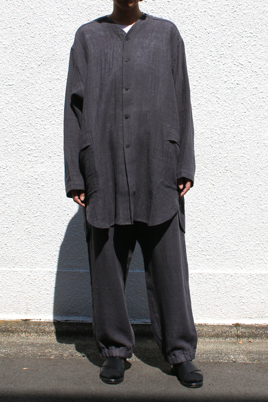 O PROJECT PANAMA MESH CLOTH LONG SHIRT - ANTHRACITE