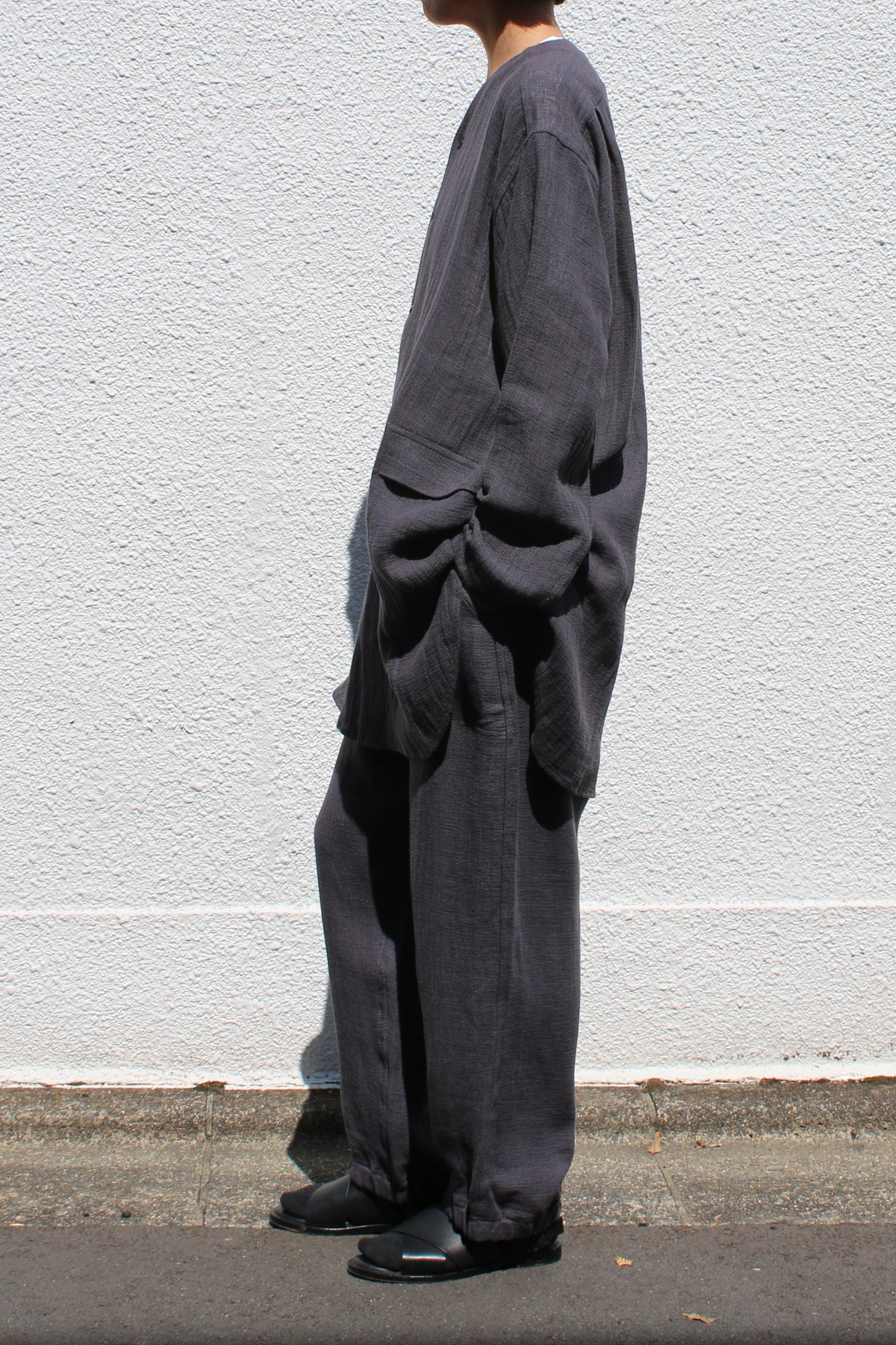O PROJECT PANAMA MESH CLOTH LONG SHIRT - ANTHRACITE