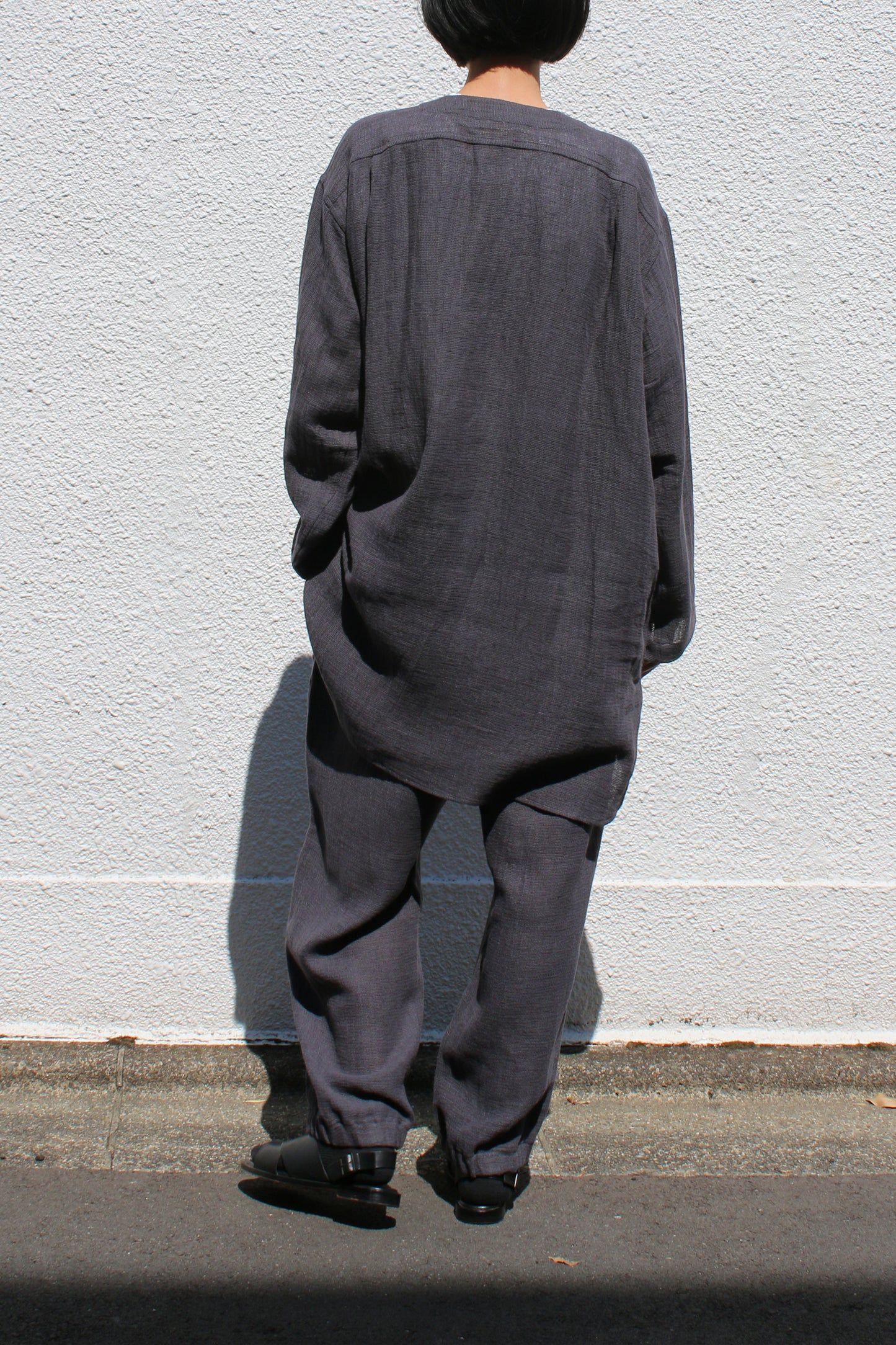 O PROJECT PANAMA MESH CLOTH LONG SHIRT - ANTHRACITE