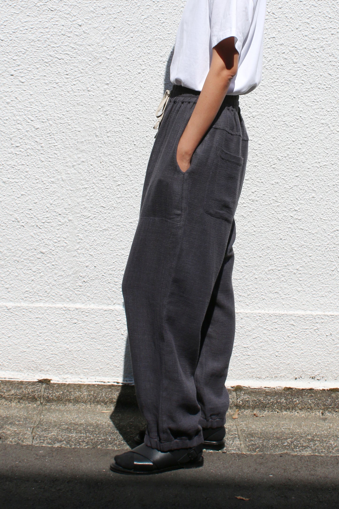 O PROJECT PANAMA MESH CLOTH WOVEN TRACK PANTS - ANTHRACITE