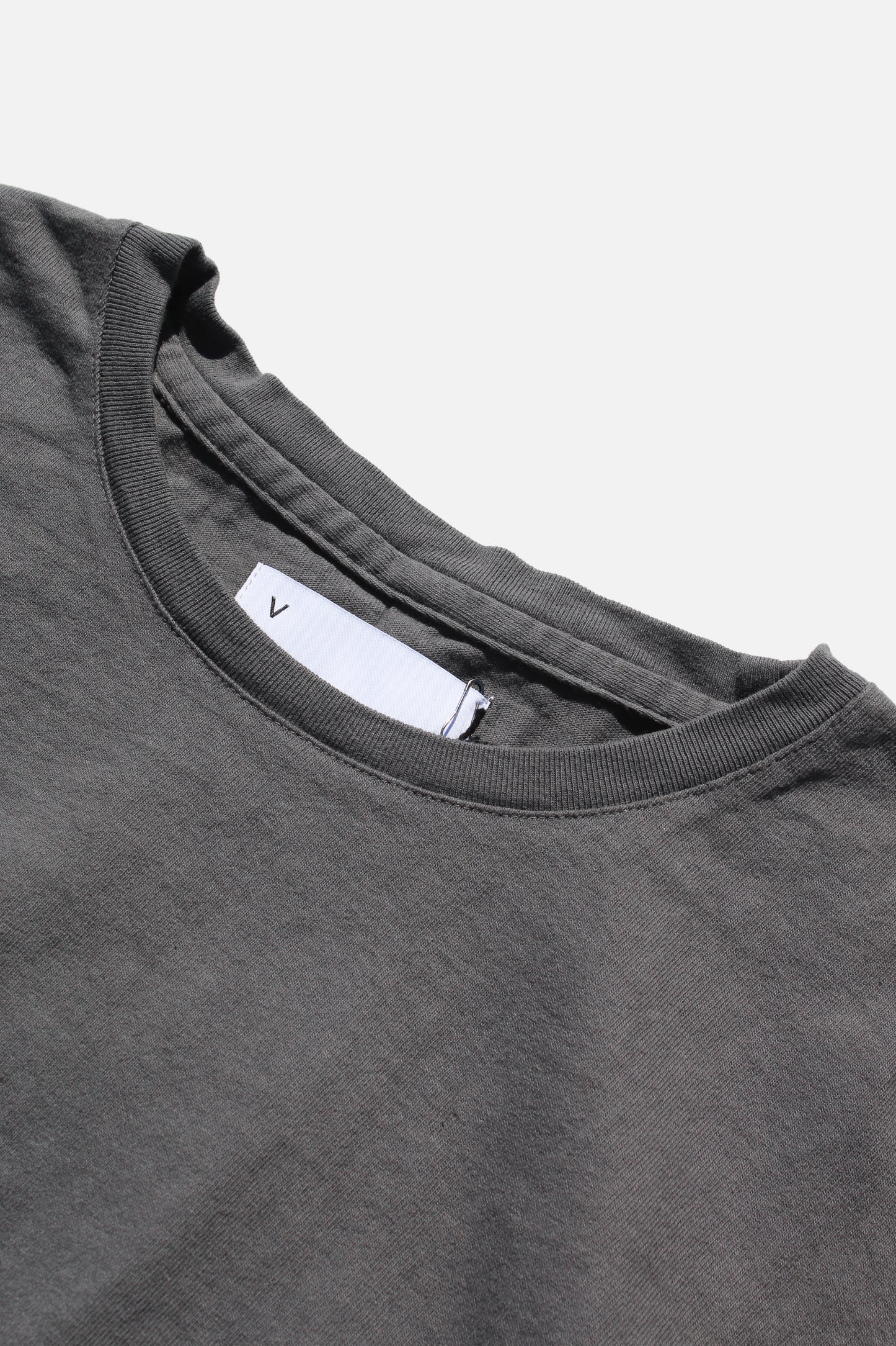 VOAAOV HEAVY JERSEY GARMENT DYE CREW NECK PULLOVER - CHARCOAL