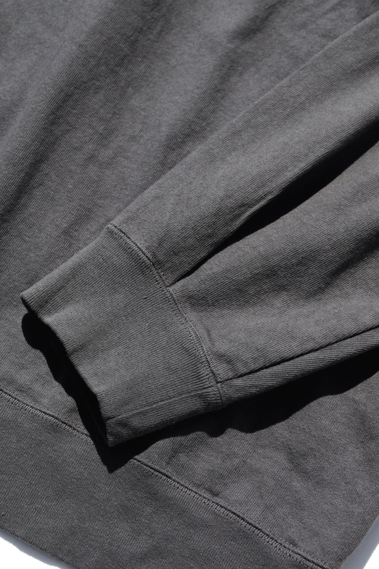 VOAAOV HEAVY JERSEY GARMENT DYE CREW NECK PULLOVER - CHARCOAL