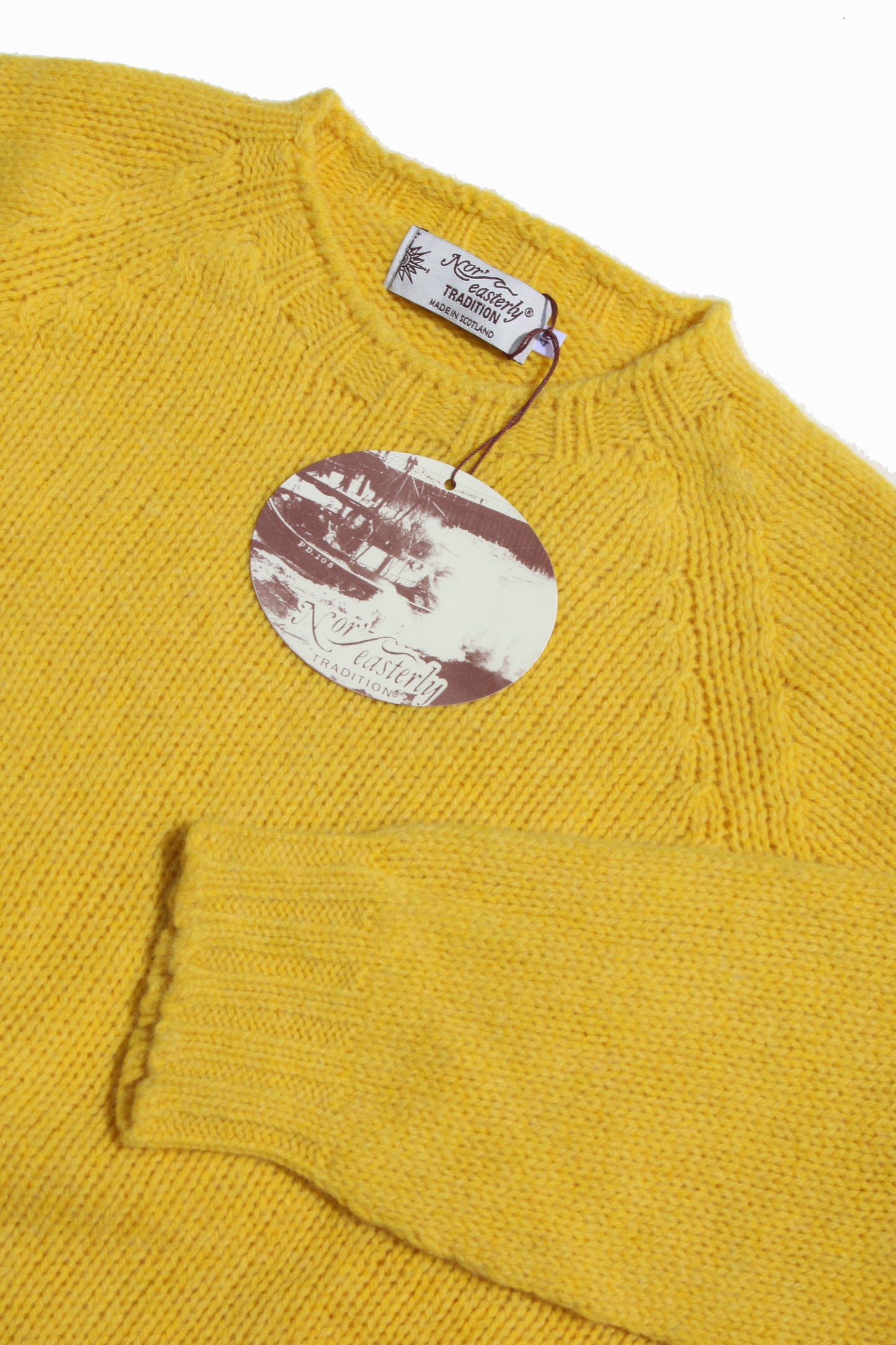NOR’EASTERLY SCOTLAND II 2PLY RAGLAN CREW KNIT - GORSE FLOWER