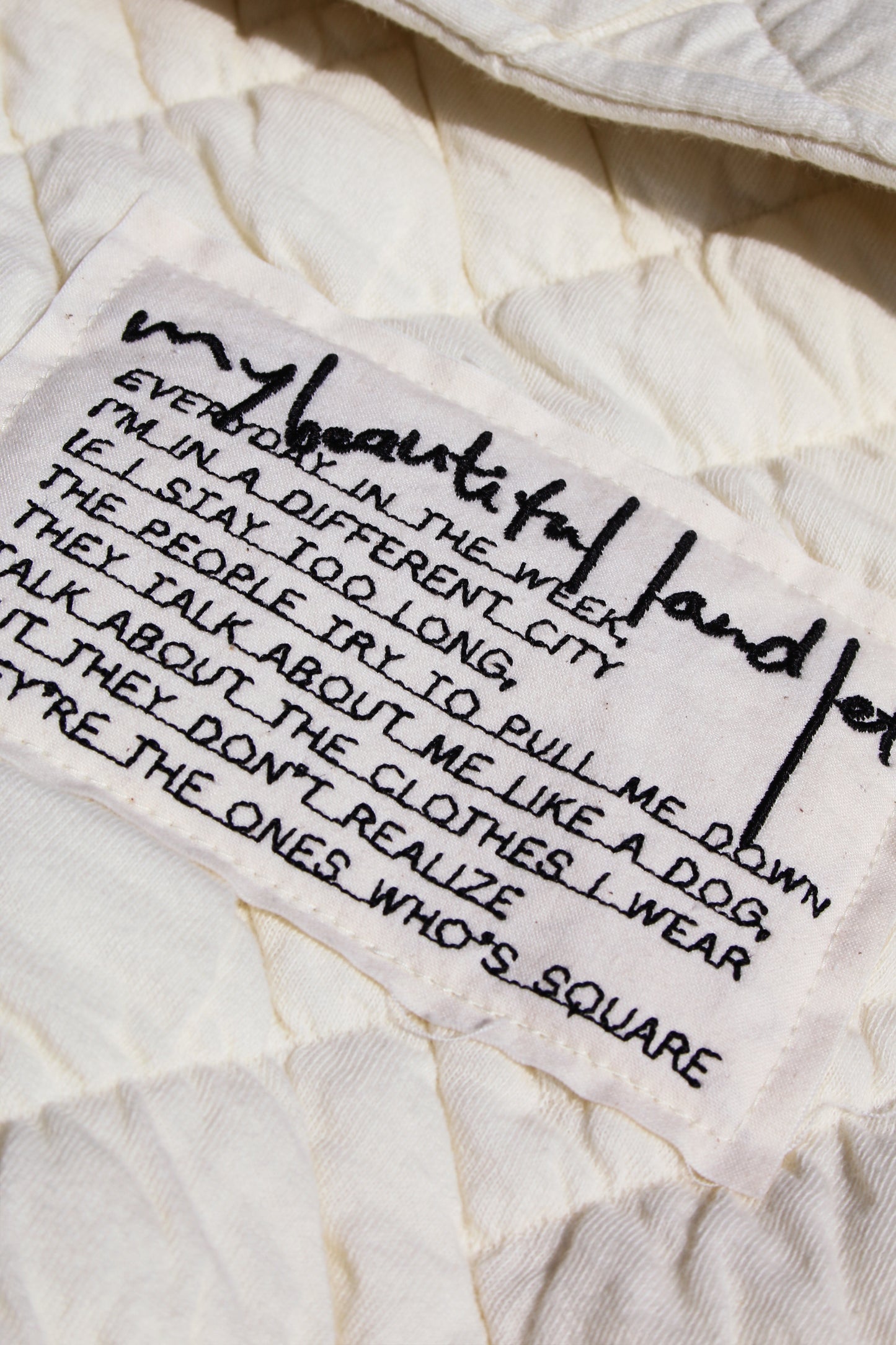 MY BEAUTIFUL LANDLET QUILTED JACQUARD BAG - OFF WHITE