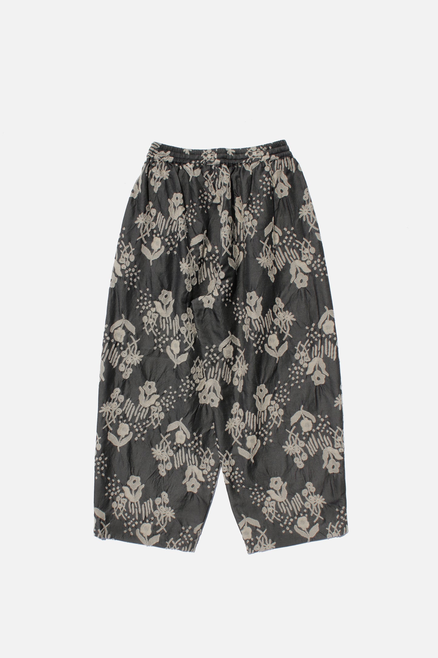 MY BEAUTIFUL LANDLET ORIGINAL FLOWER JACQUARD EASY PANTS - BLACK
