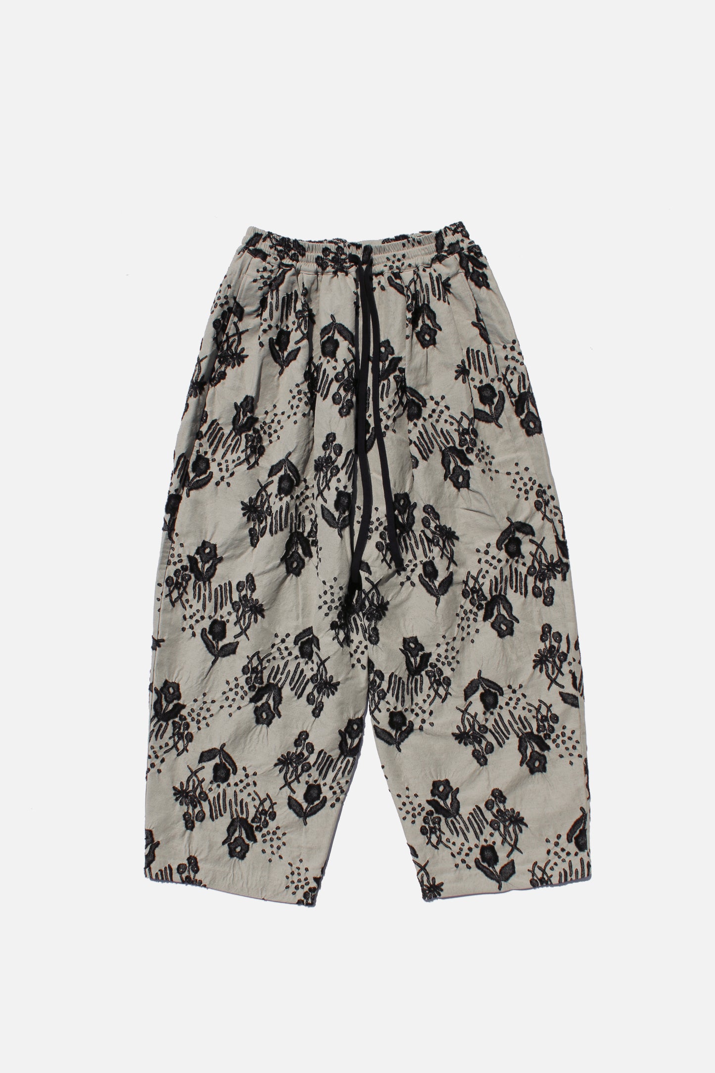 MY BEAUTIFUL LANDLET ORIGINAL FLOWER JACQUARD EASY PANTS - BEIGE