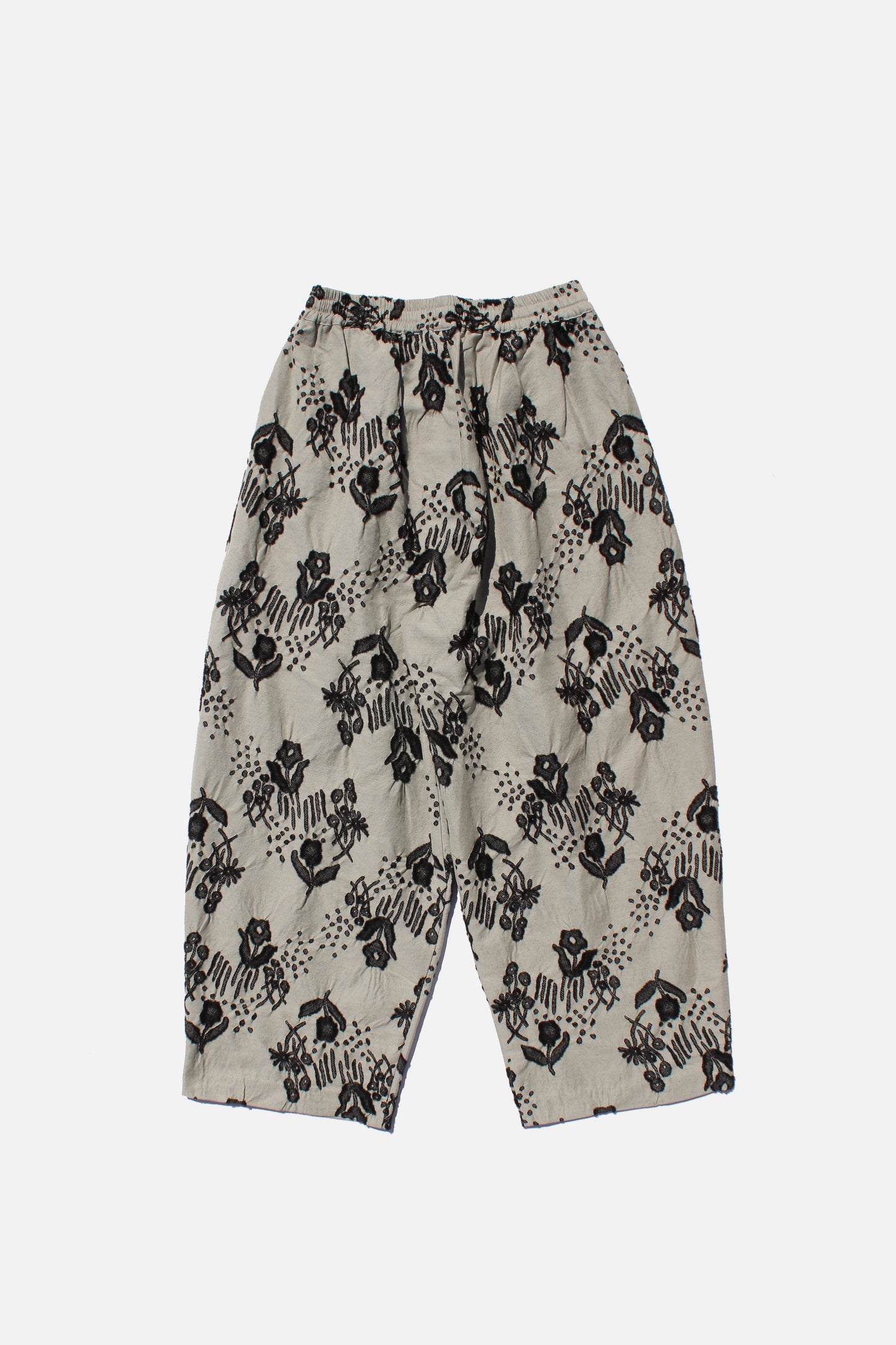 MY BEAUTIFUL LANDLET ORIGINAL FLOWER JACQUARD EASY PANTS - BEIGE