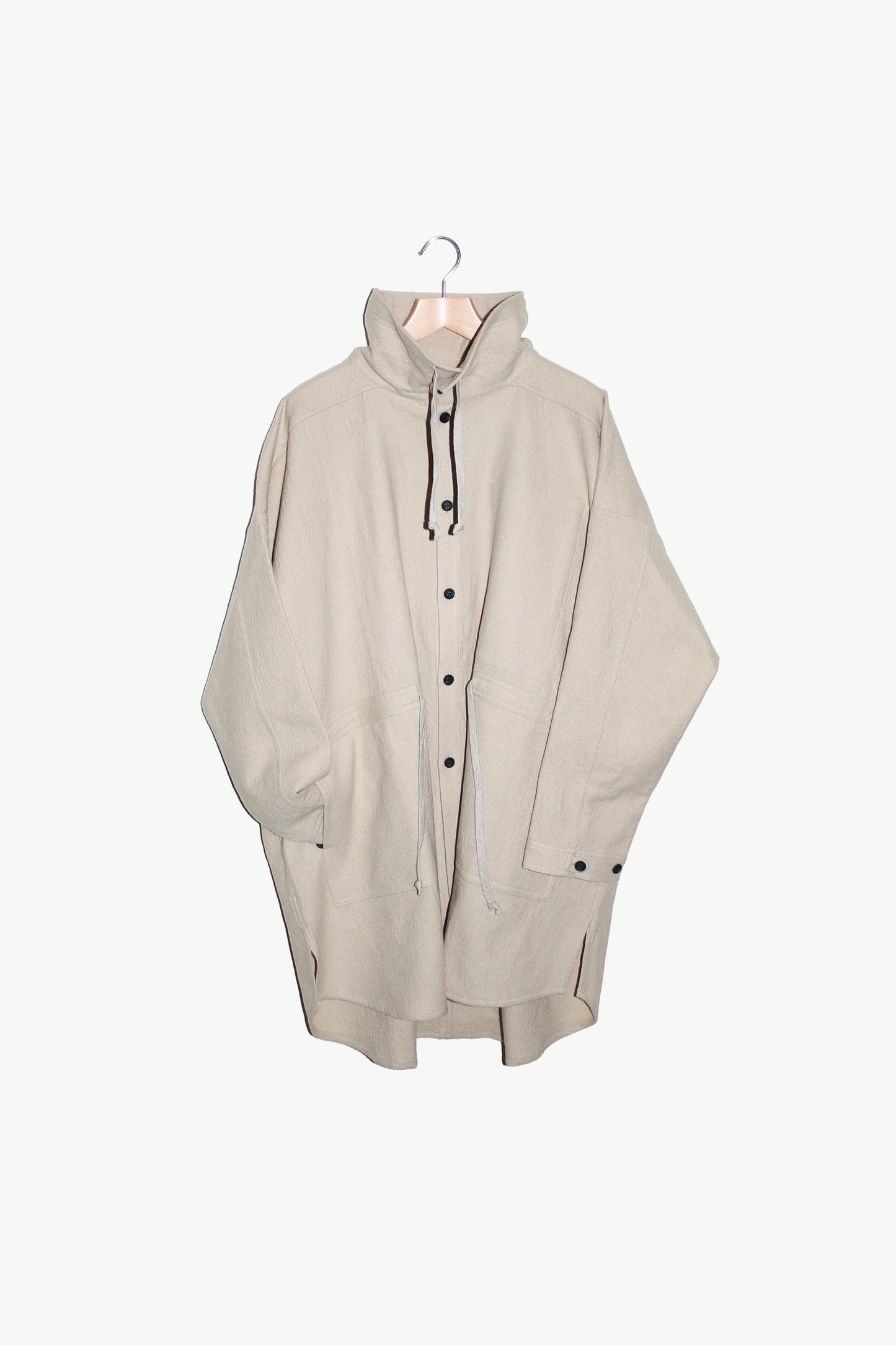 O PROJECT TEDDY WOOL TWILL PARKA JACKET - BEIGE