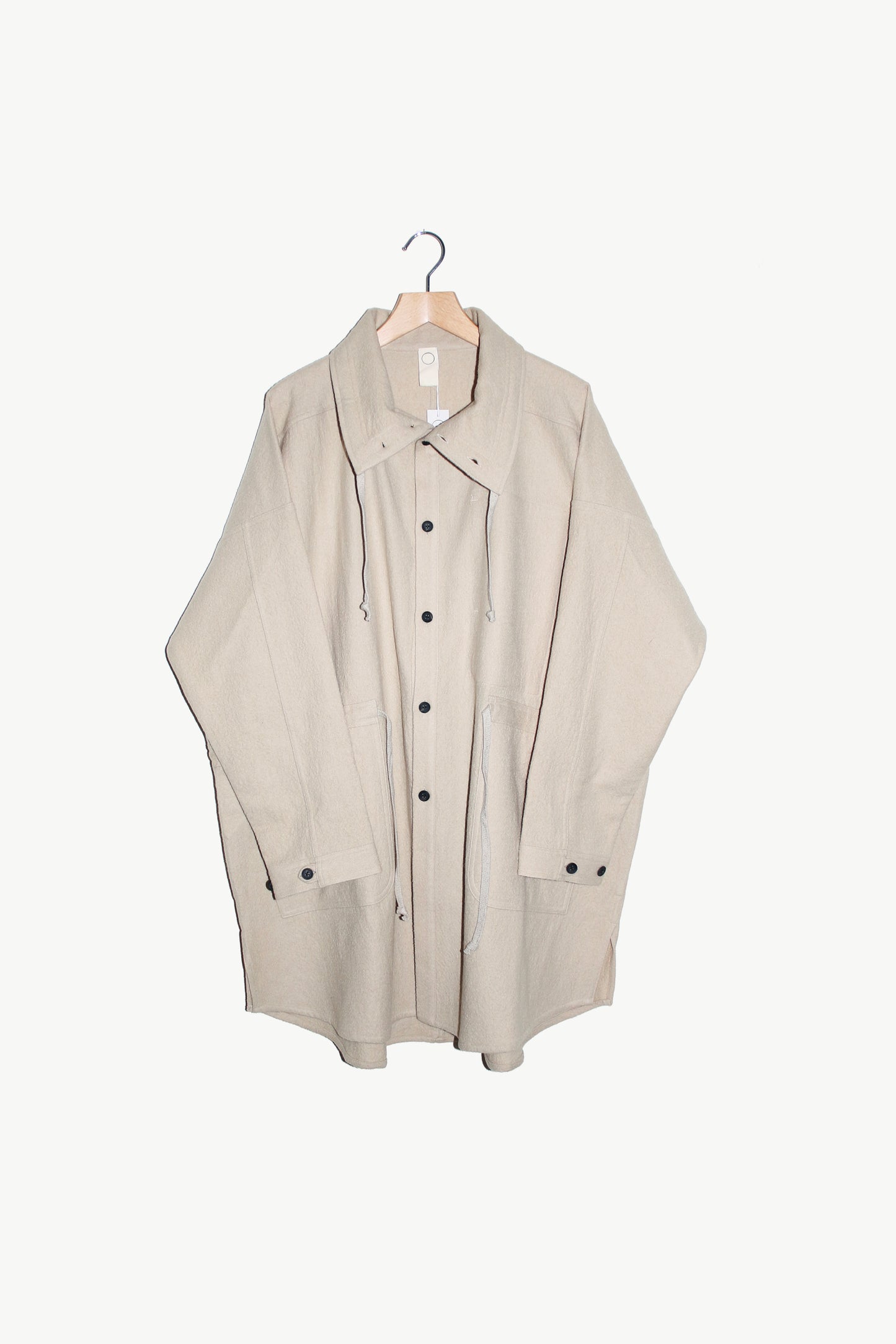 O PROJECT TEDDY WOOL TWILL PARKA JACKET - BEIGE