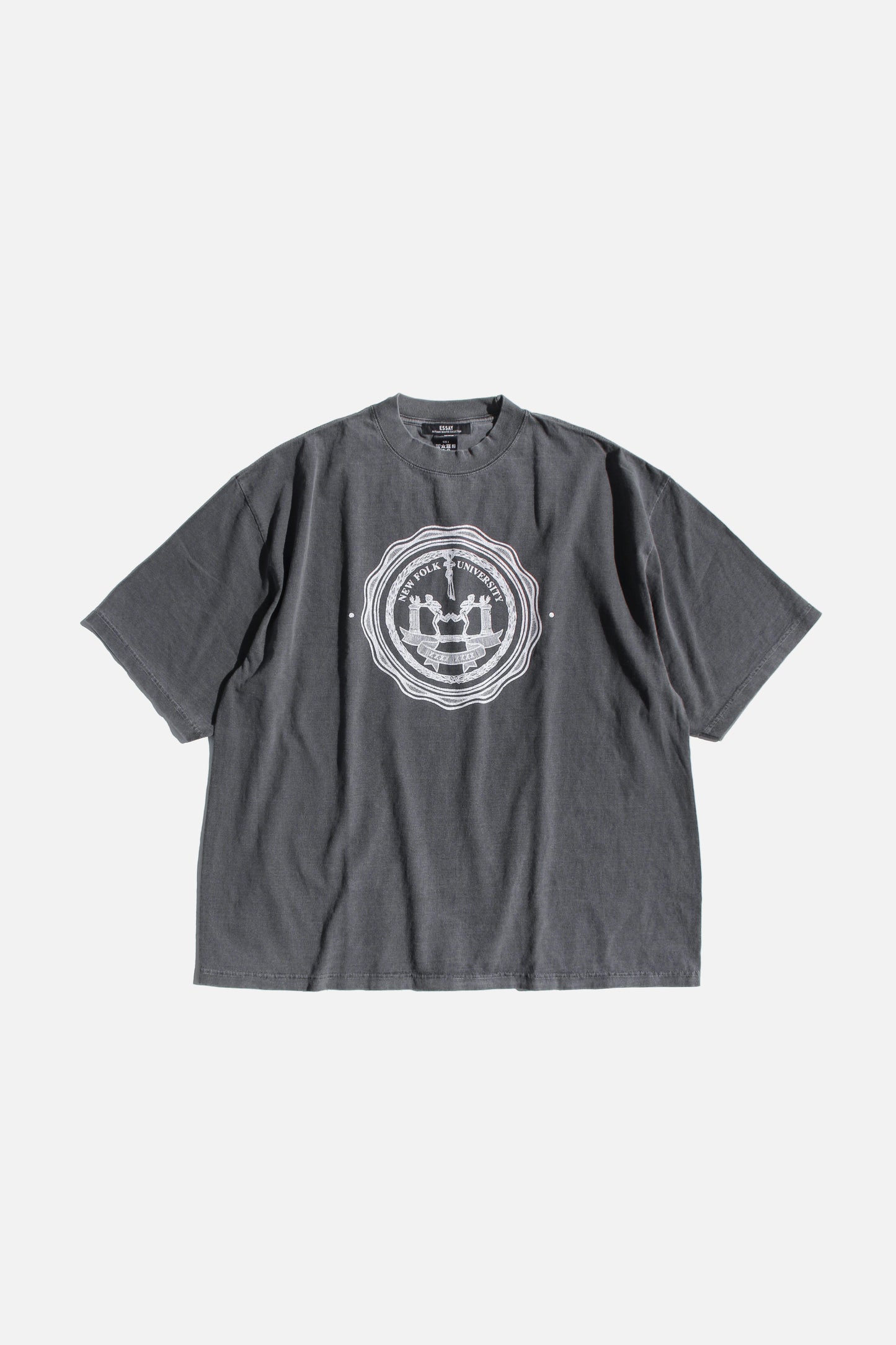 ESSAY PIGMENT DROPSHOULDER T-SHIRT - CHARCOAL NEW FOLK
