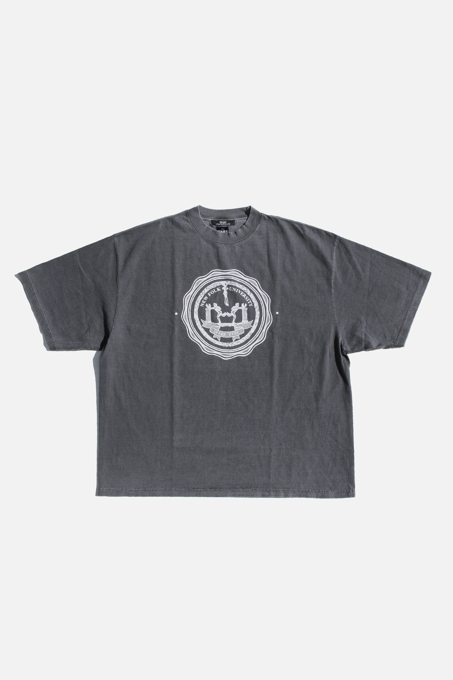 ESSAY PIGMENT DROPSHOULDER T-SHIRT - CHARCOAL NEW FOLK