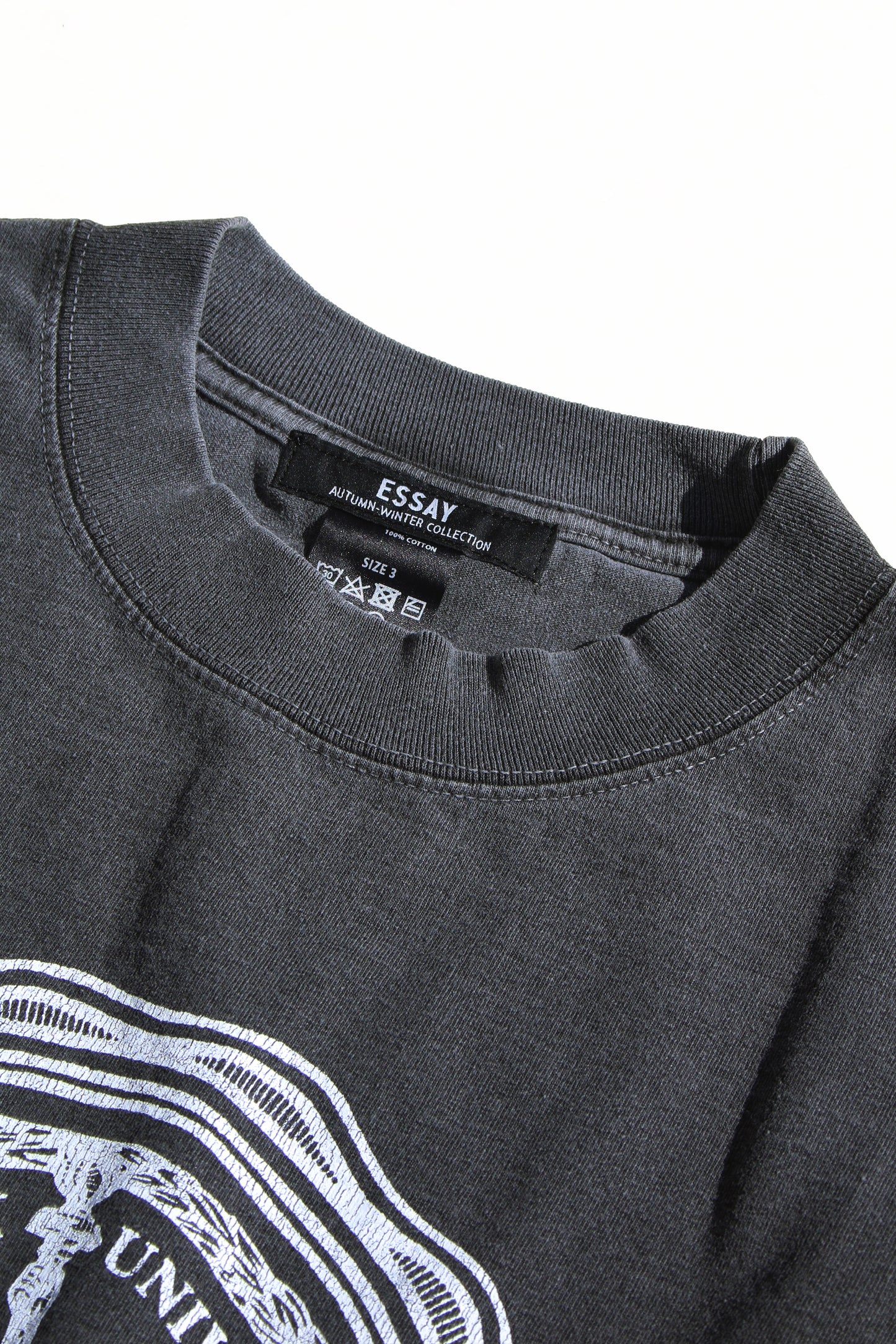 ESSAY PIGMENT DROPSHOULDER T-SHIRT - CHARCOAL NEW FOLK